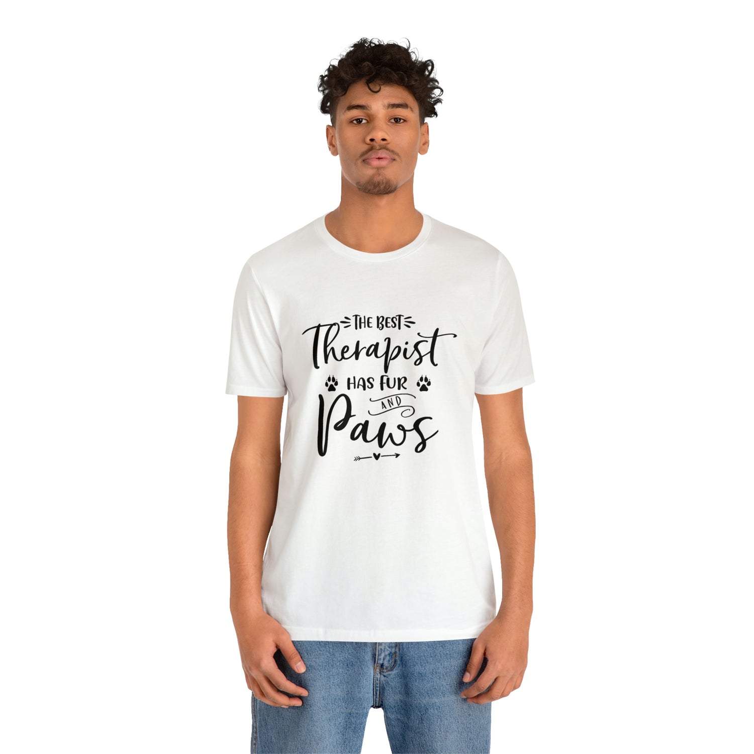 The Best Therapist Has Fur & Paws - Unisex Jersey Short Sleeve Tee