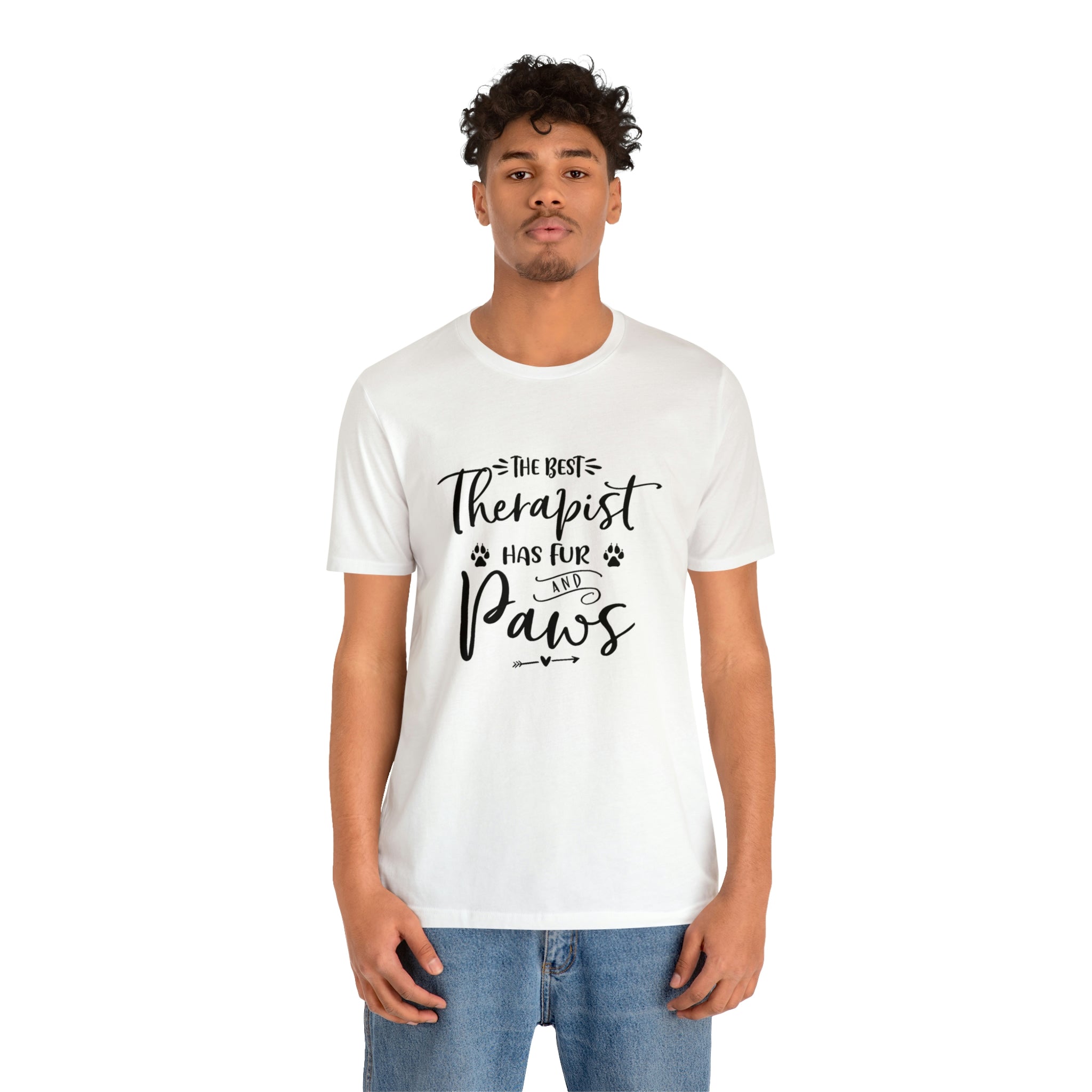 The Best Therapist Has Fur & Paws - Unisex Jersey Short Sleeve Tee