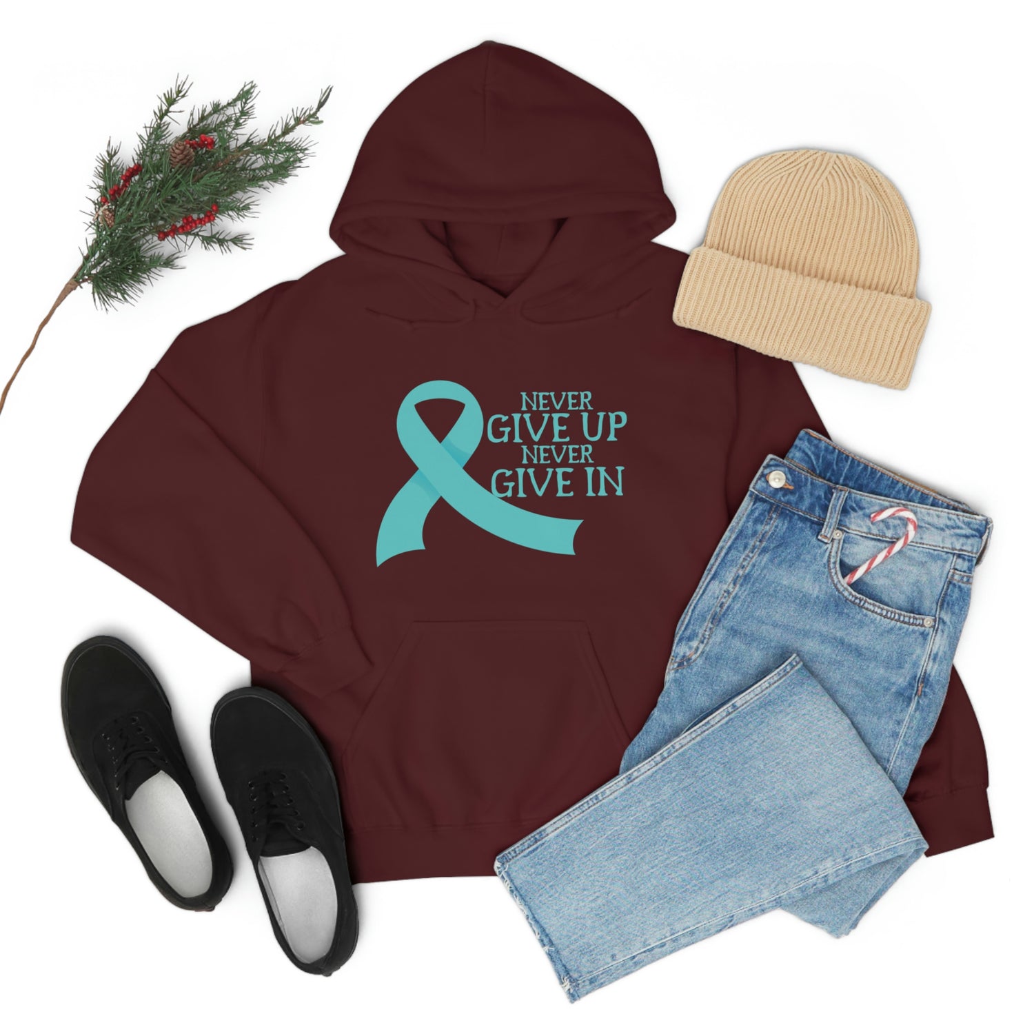 Never Give Up Never Give In - Unisex Heavy Blend™ Hooded Sweatshirt