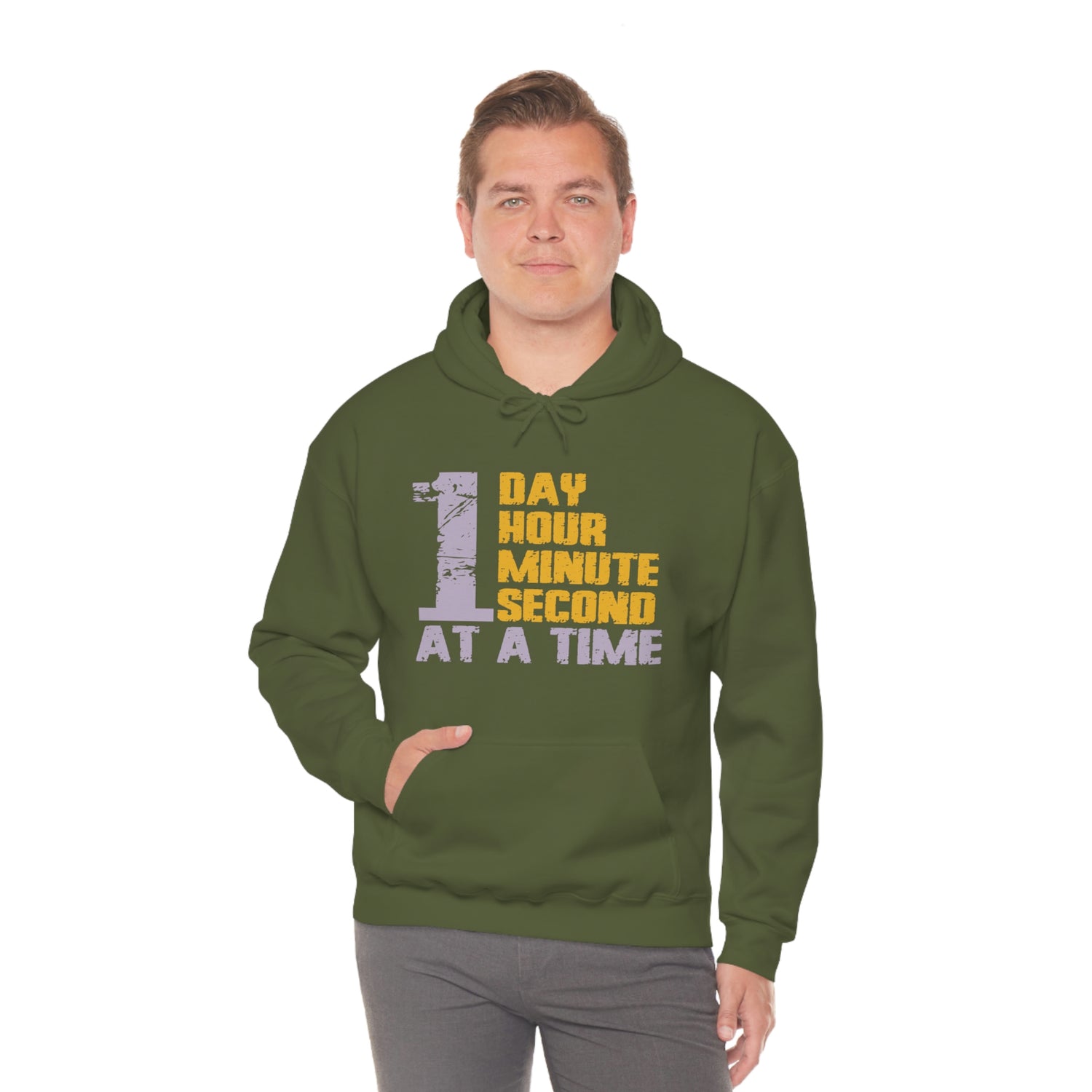 1 Day Hour Minute Second At A Time - Unisex Heavy Blend™ Hooded Sweatshirt