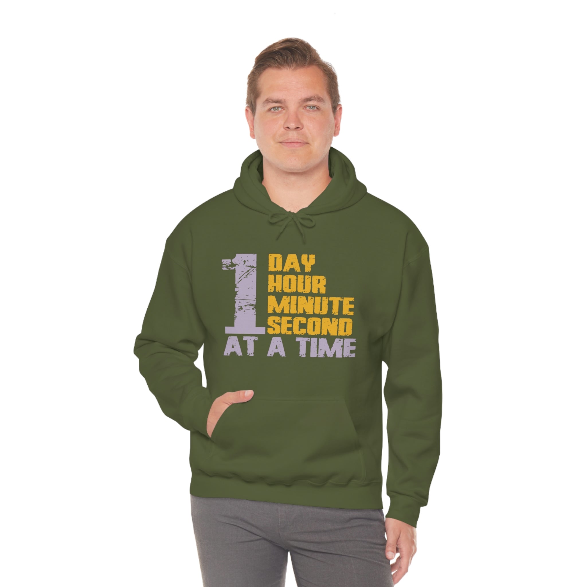 1 Day Hour Minute Second At A Time - Unisex Heavy Blend™ Hooded Sweatshirt