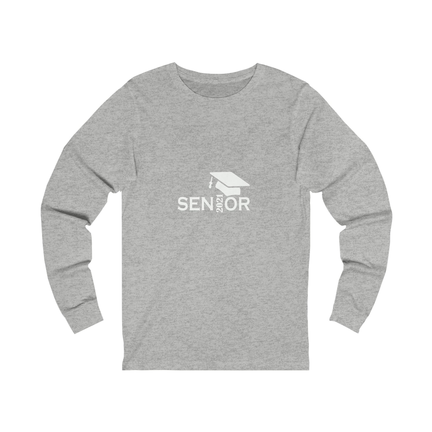 Senior Cap With Class Year Customizable - Unisex Jersey Long Sleeve Tee