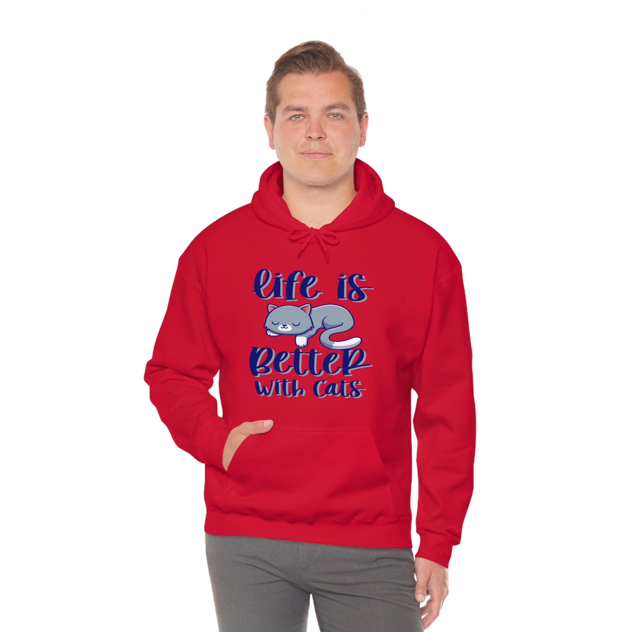 Life Is Better With Cats - Unisex Heavy Blend™ Hooded Sweatshirt