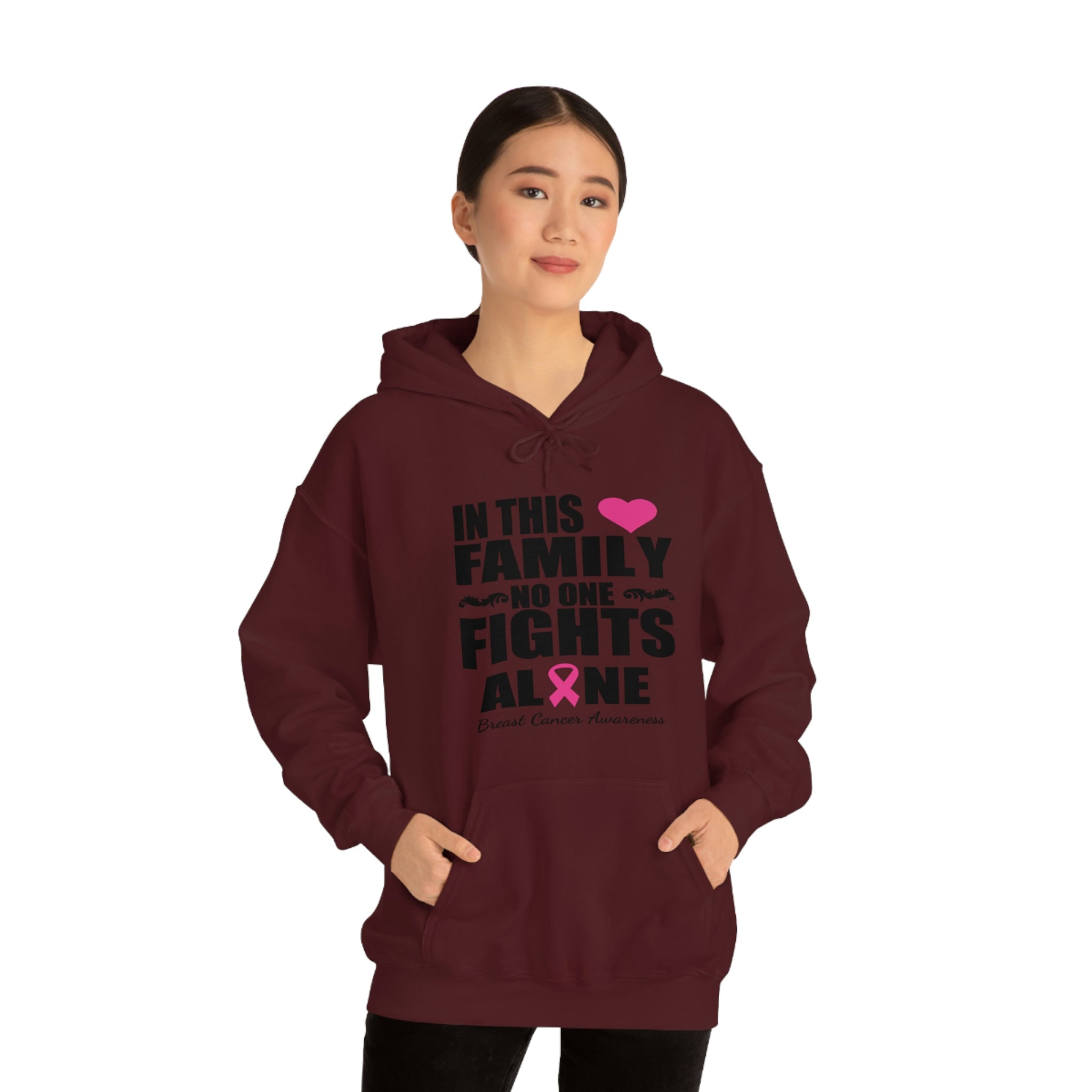 In This Family No One Fights Alone - Unisex Heavy Blend™ Hooded Sweatshirt