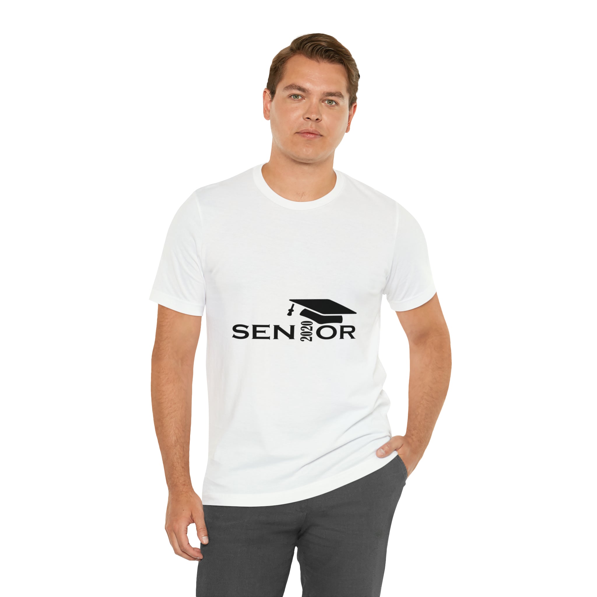 Senior Cap With Class Year Customizable - Unisex Jersey Short Sleeve Tee