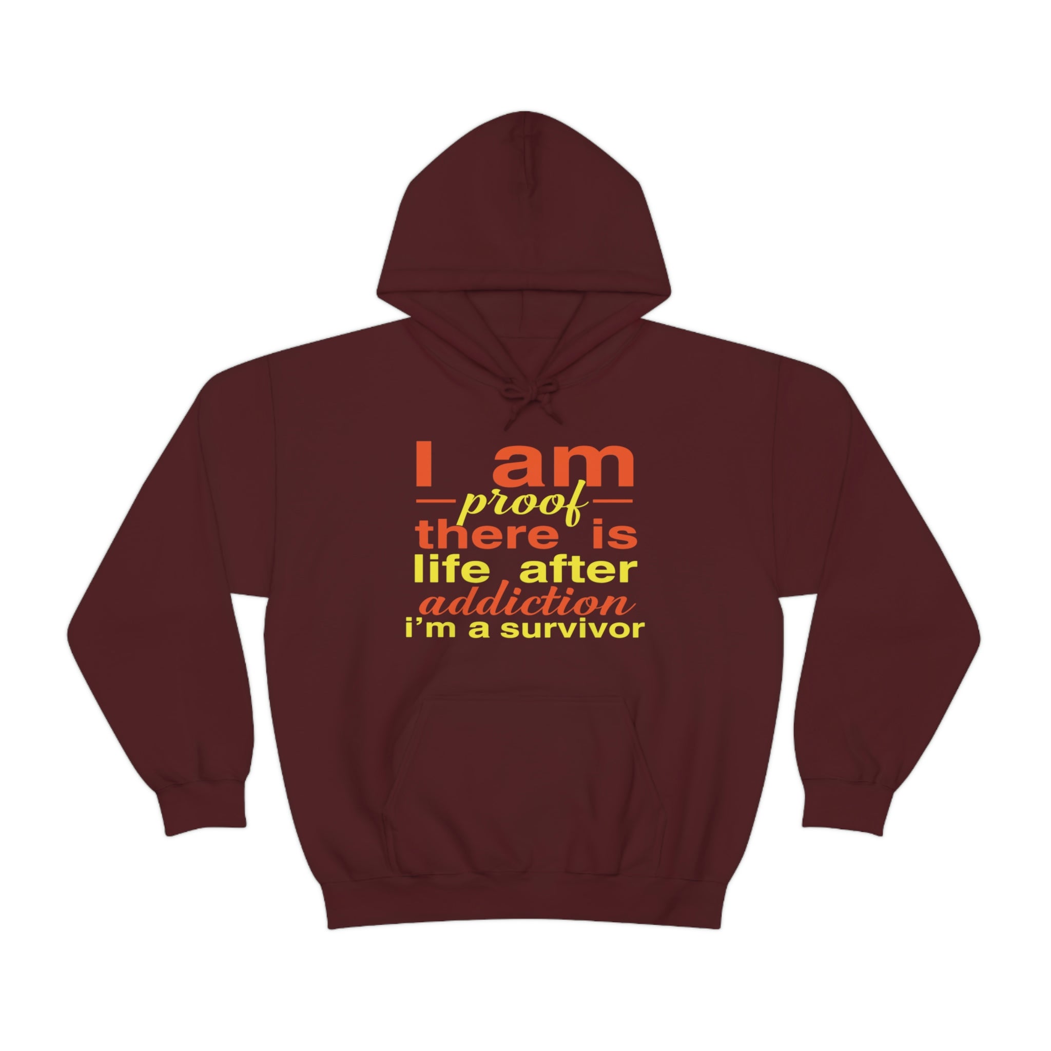I Am Proof There Is Life After Addiction - Unisex Heavy Blend™ Hooded Sweatshirt
