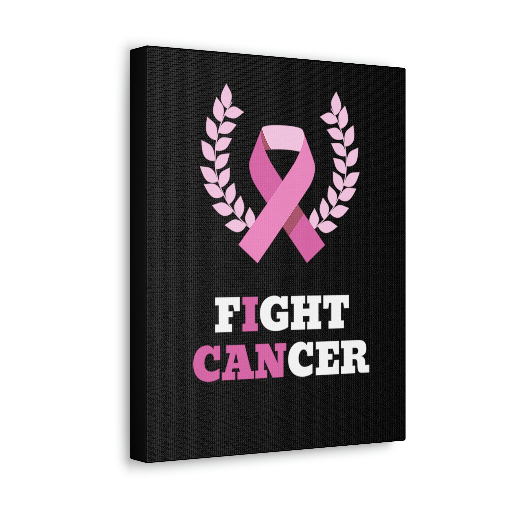 Fight Cancer I Can - Black Canvass Print