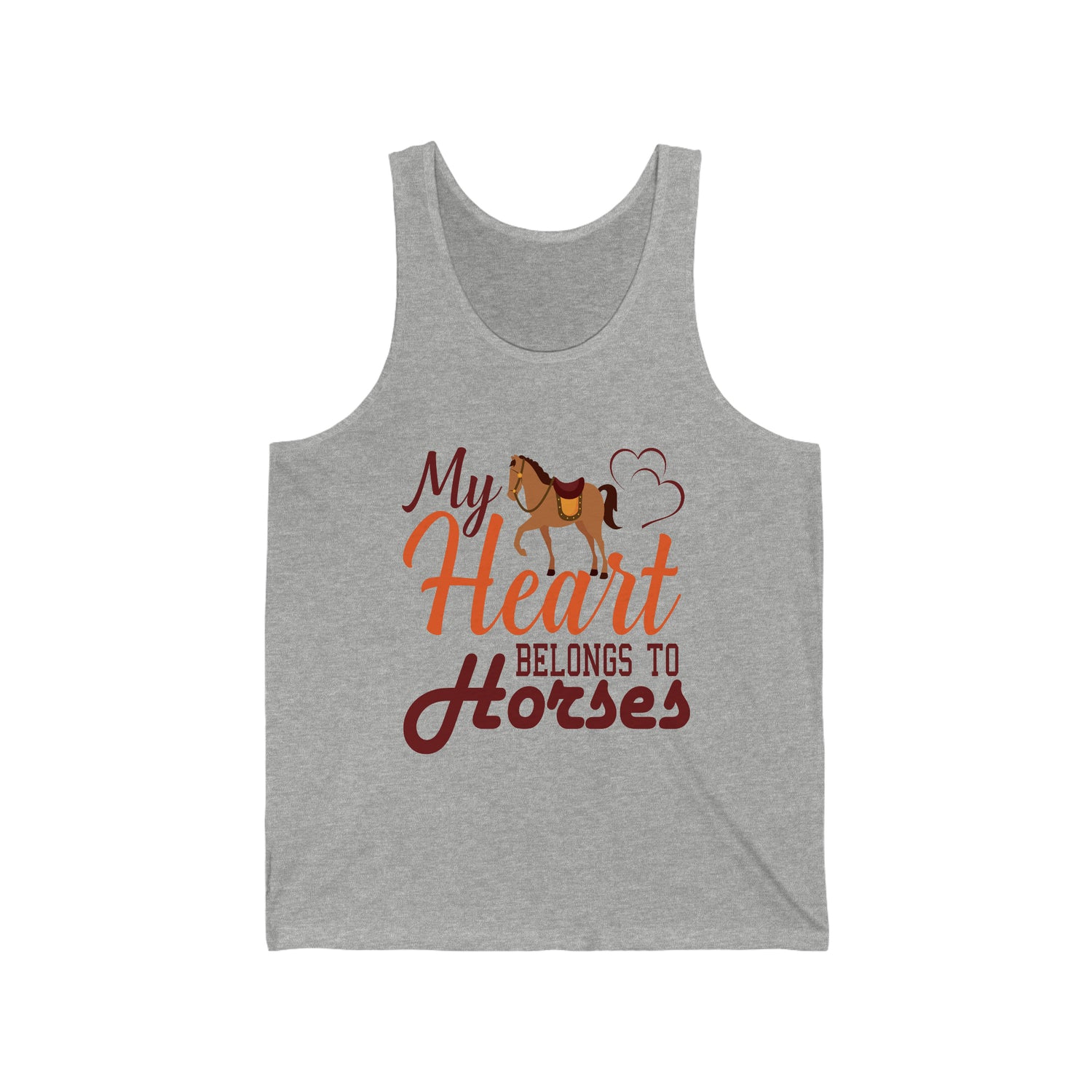 My Heart Belongs To Horses  - Unisex Jersey Tank Top