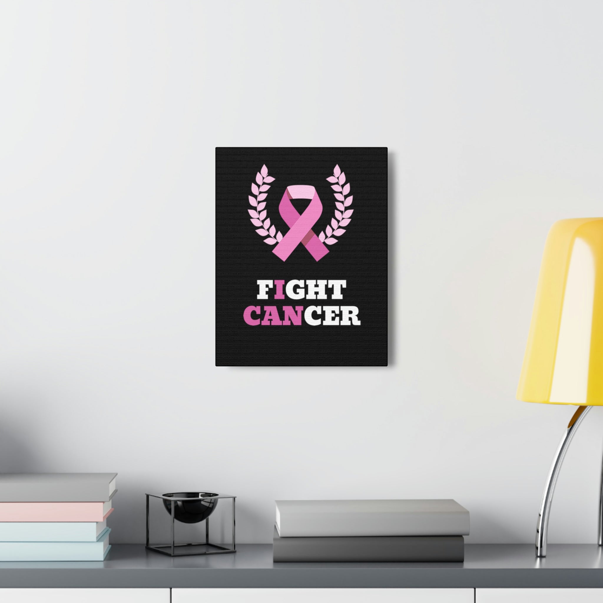 Fight Cancer I Can - Black Canvass Print