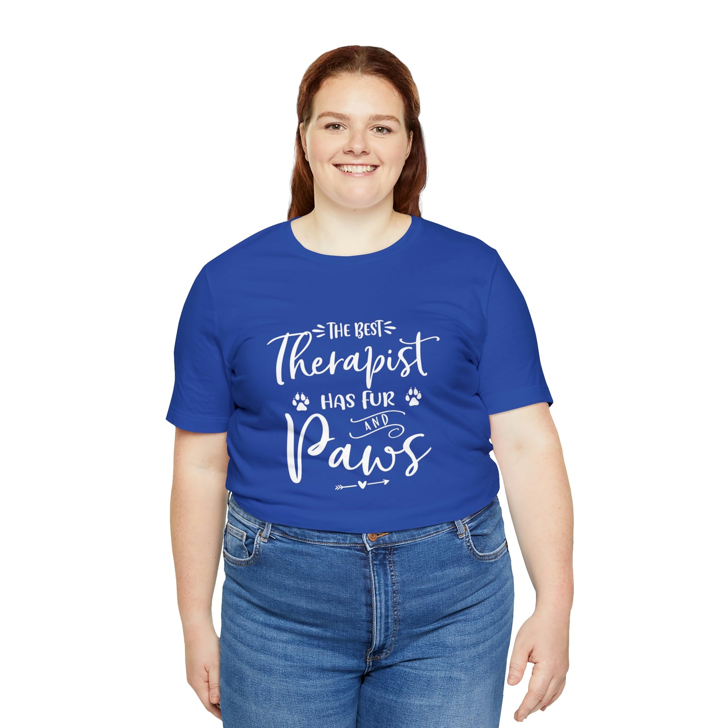 The Best Therapist Has Fur & Paws - Unisex Jersey Short Sleeve Tee