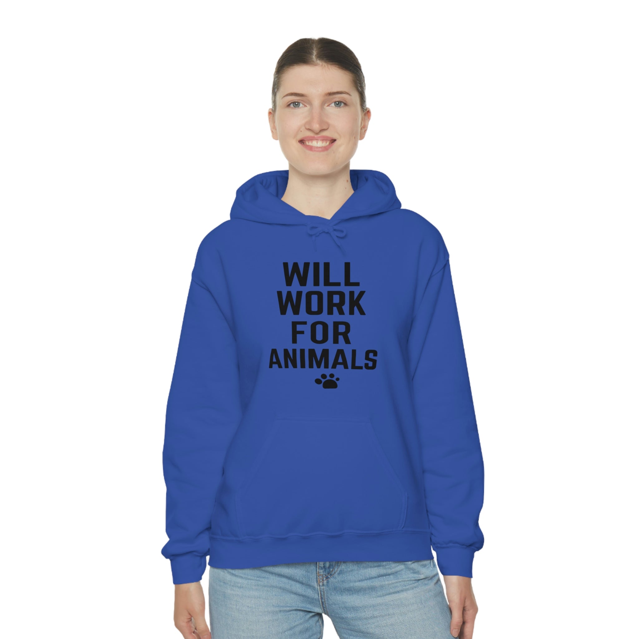 Will Work For Animals - Unisex Heavy Blend™ Hooded Sweatshirt