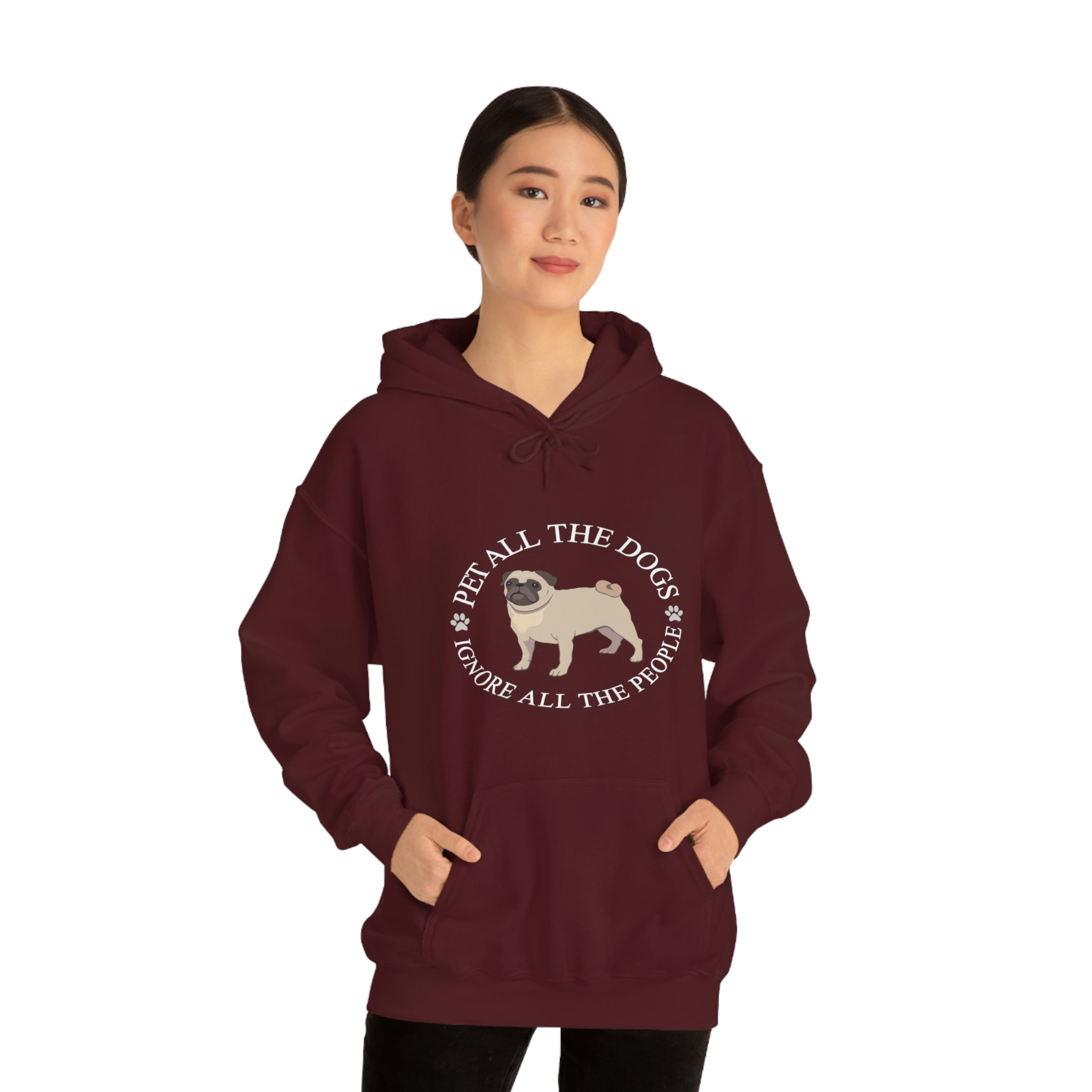 Pet All The Dogs Ignore All The People - Unisex Heavy Blend™ Hooded Sweatshirt