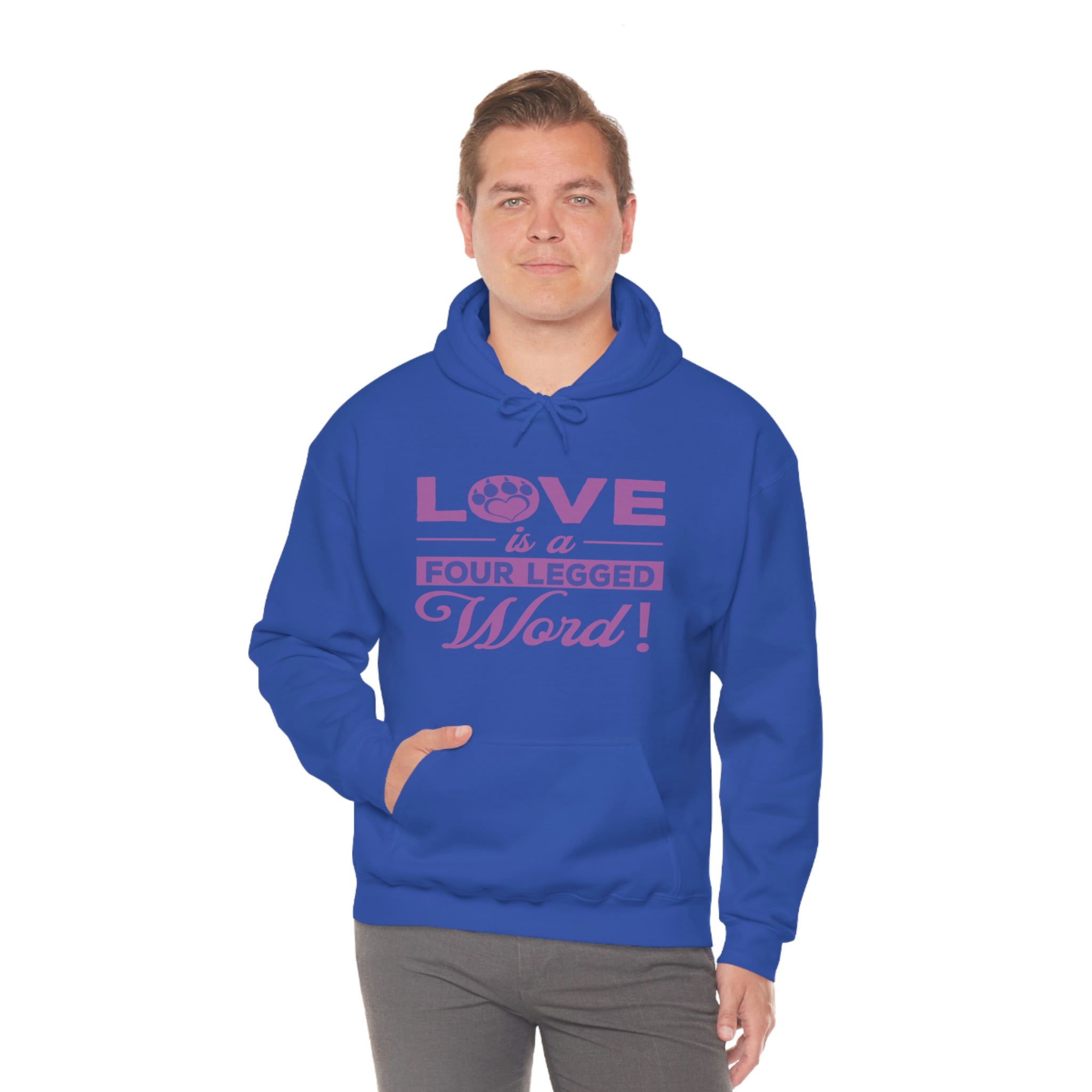 Love Is A Four Legged Word - Unisex Heavy Blend™ Hooded Sweatshirt