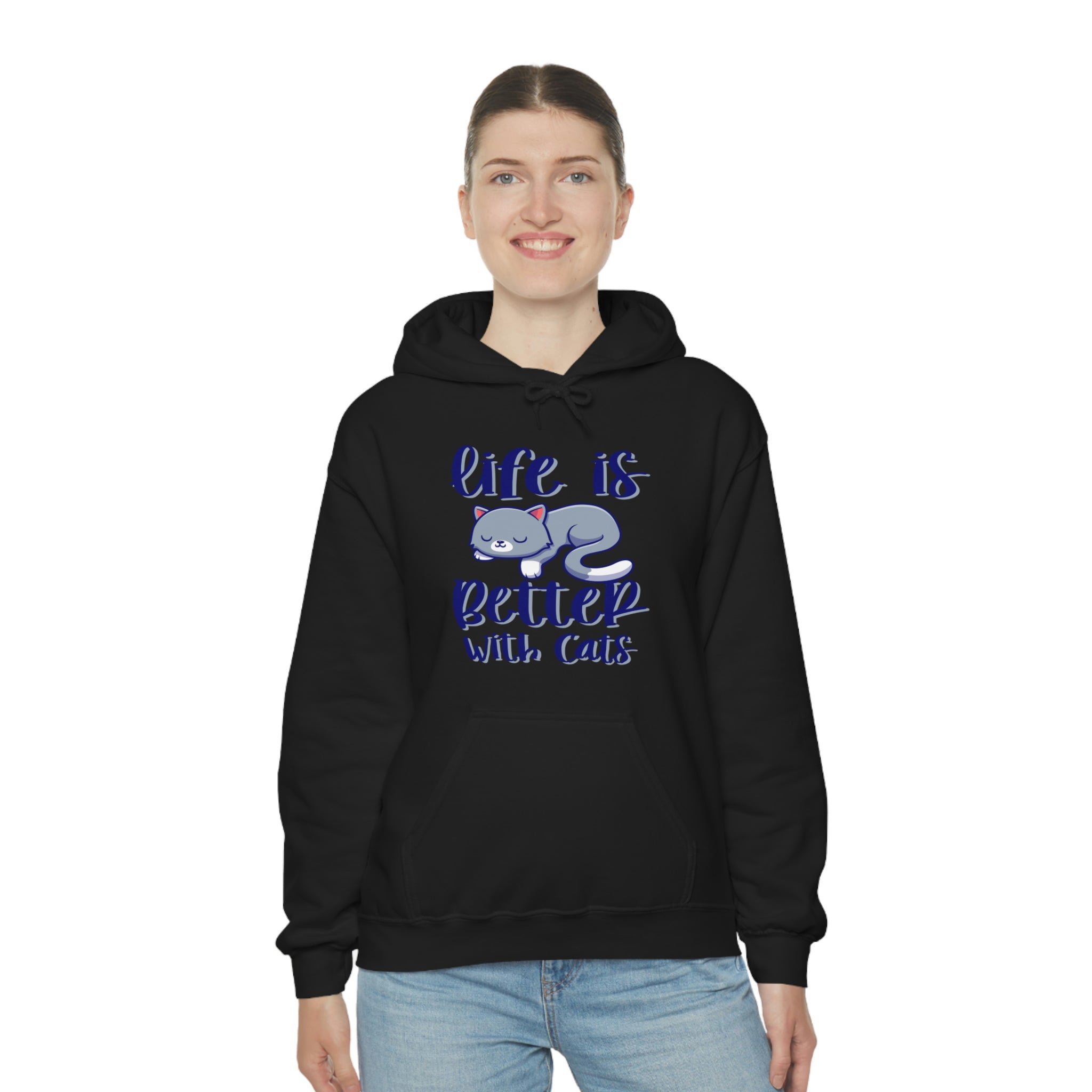 Life Is Better With Cats - Unisex Heavy Blend™ Hooded Sweatshirt