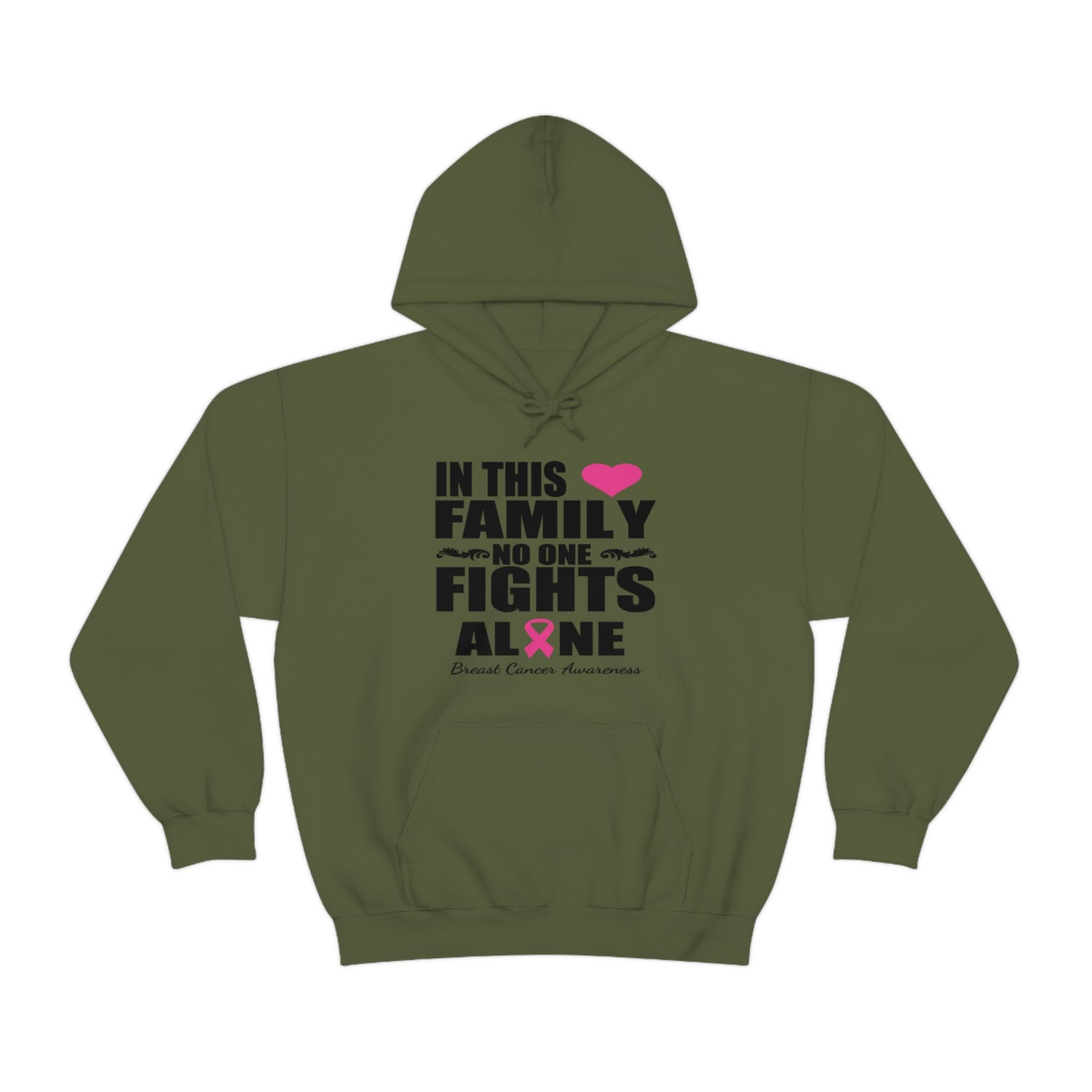 In This Family No One Fights Alone - Unisex Heavy Blend™ Hooded Sweatshirt