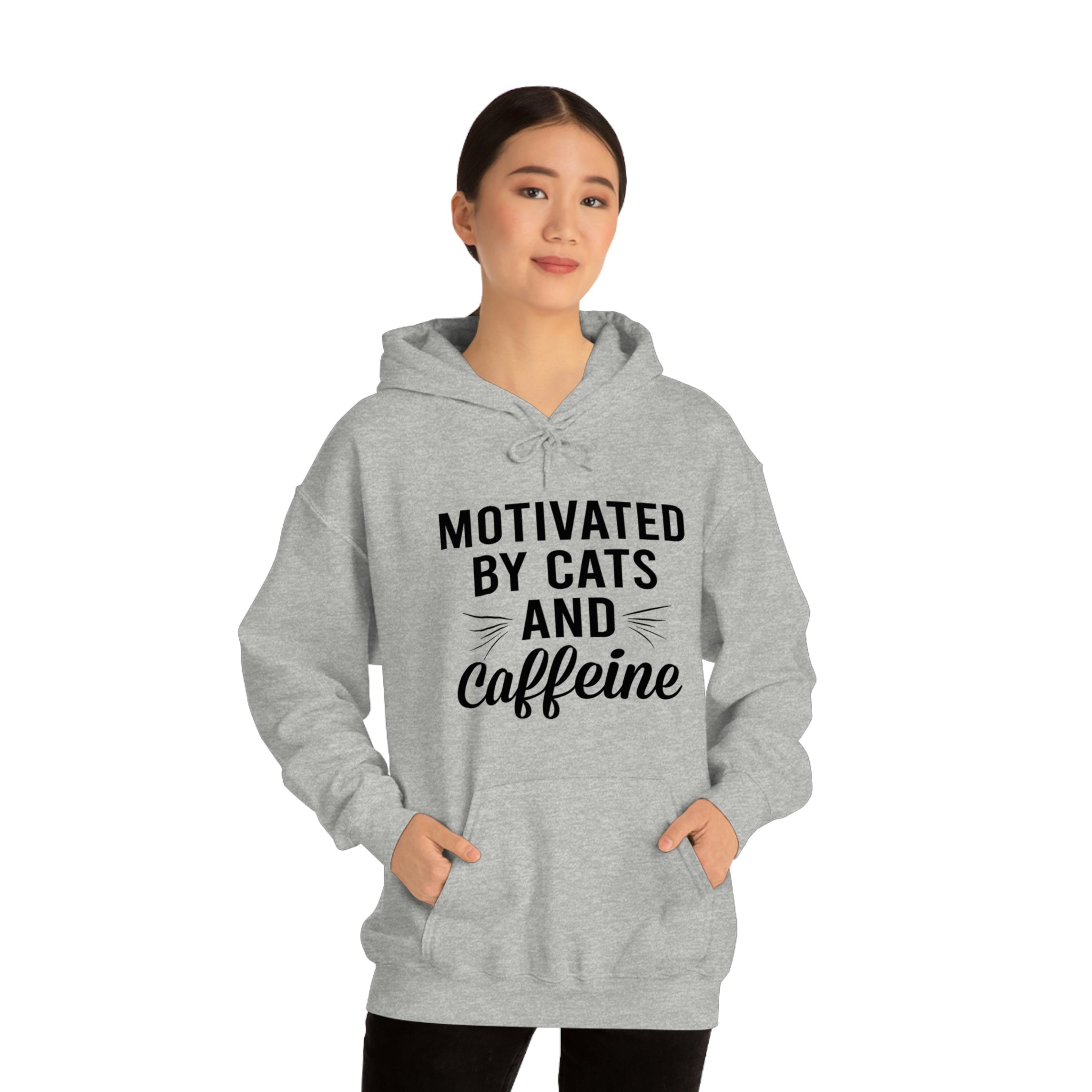 Motivated By Cats & Caffeine - Unisex Heavy Blend™ Hooded Sweatshirt