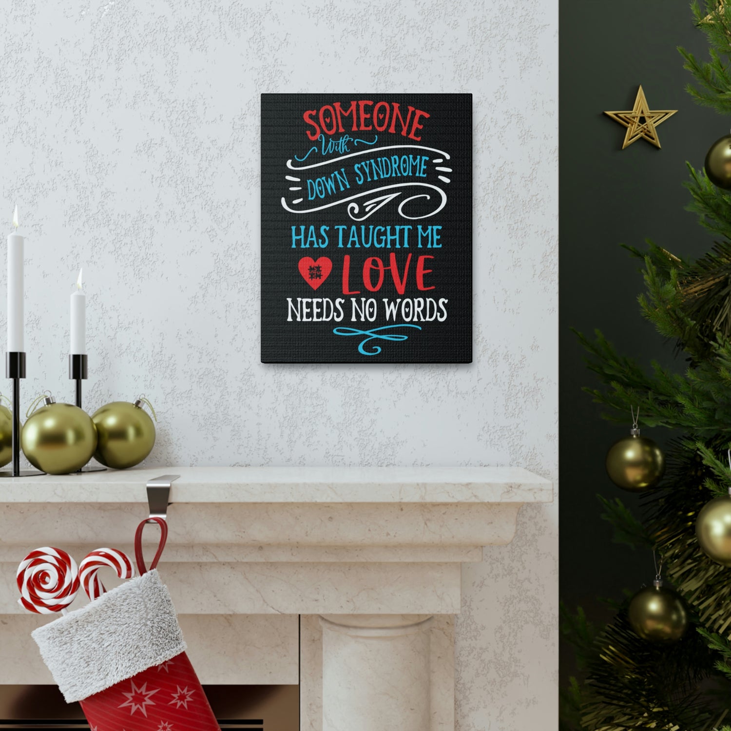 Someone with Down Syndrome Has Taught Me Love Needs No Words - Canvass Print