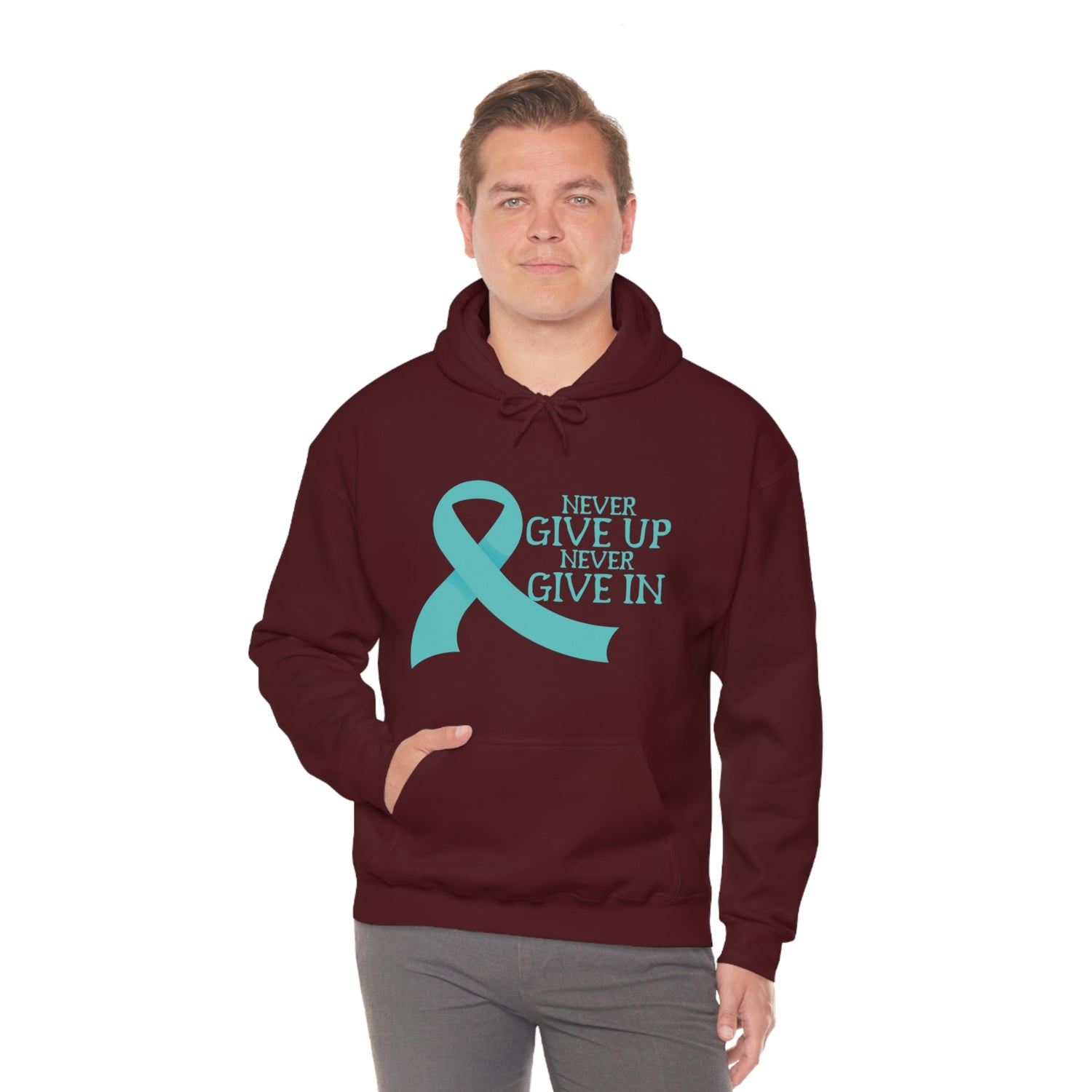 Never Give Up Never Give In - Unisex Heavy Blend™ Hooded Sweatshirt