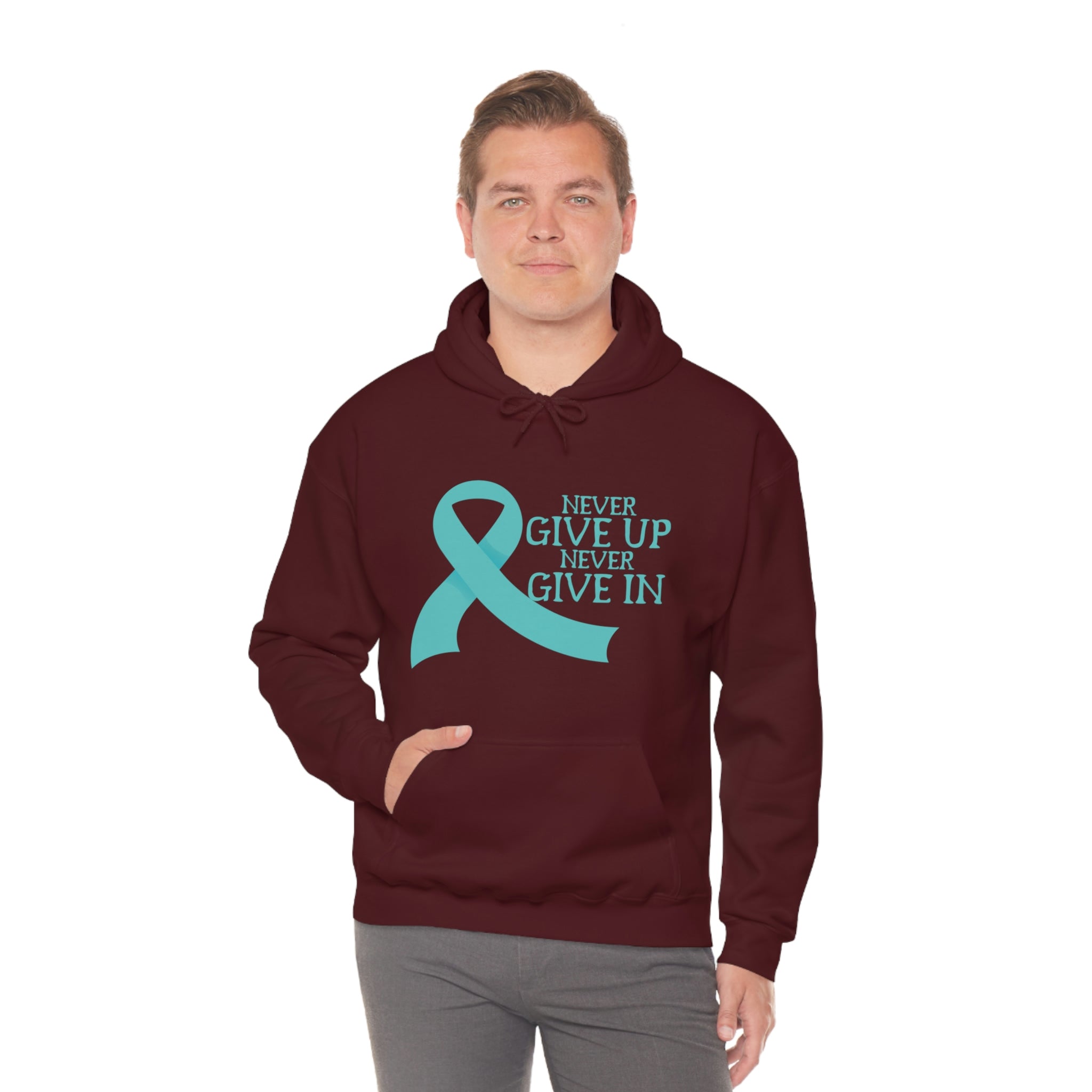 Never Give Up Never Give In - Unisex Heavy Blend™ Hooded Sweatshirt