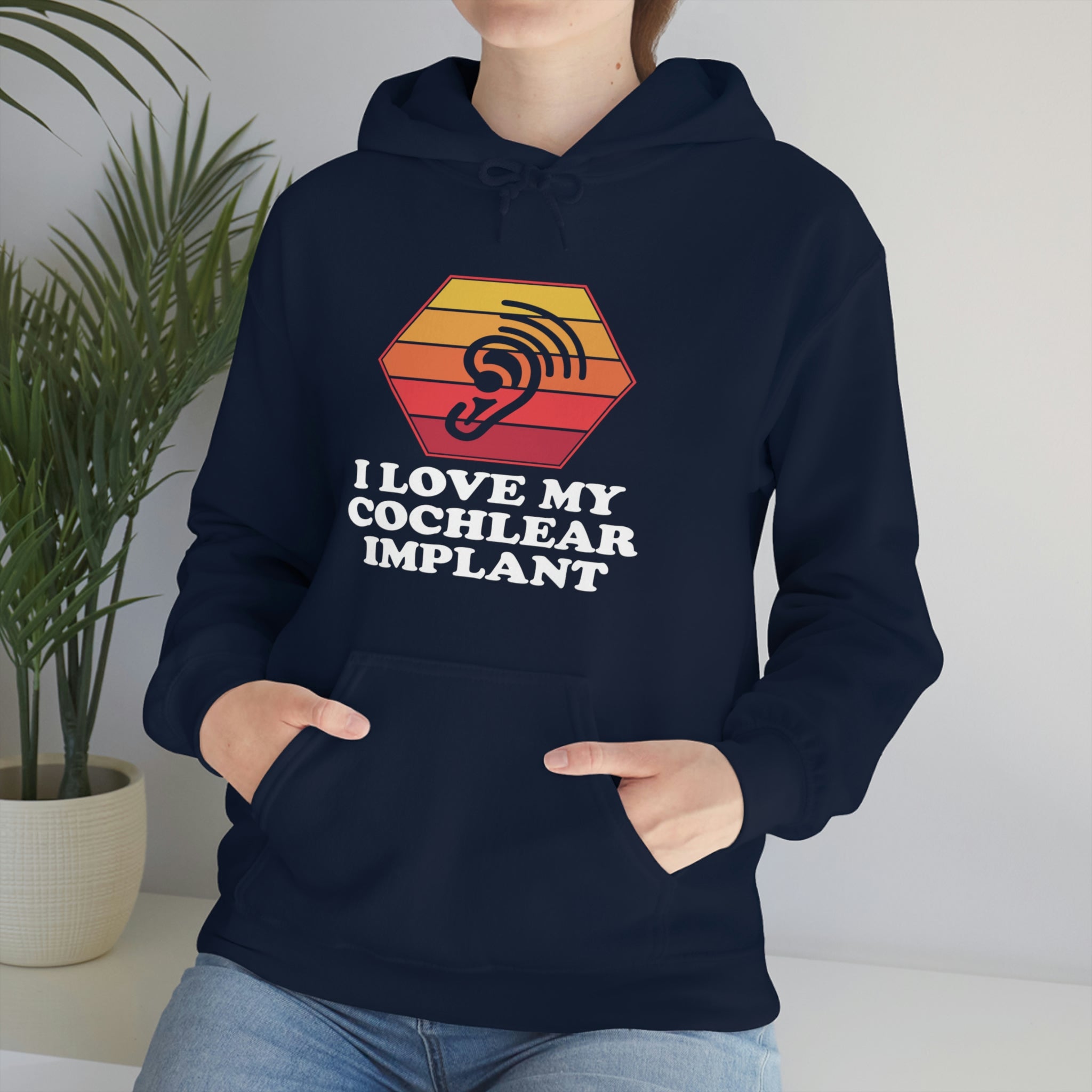 I Love My Cochlear Implant - Unisex Heavy Blend™ Hooded Sweatshirt