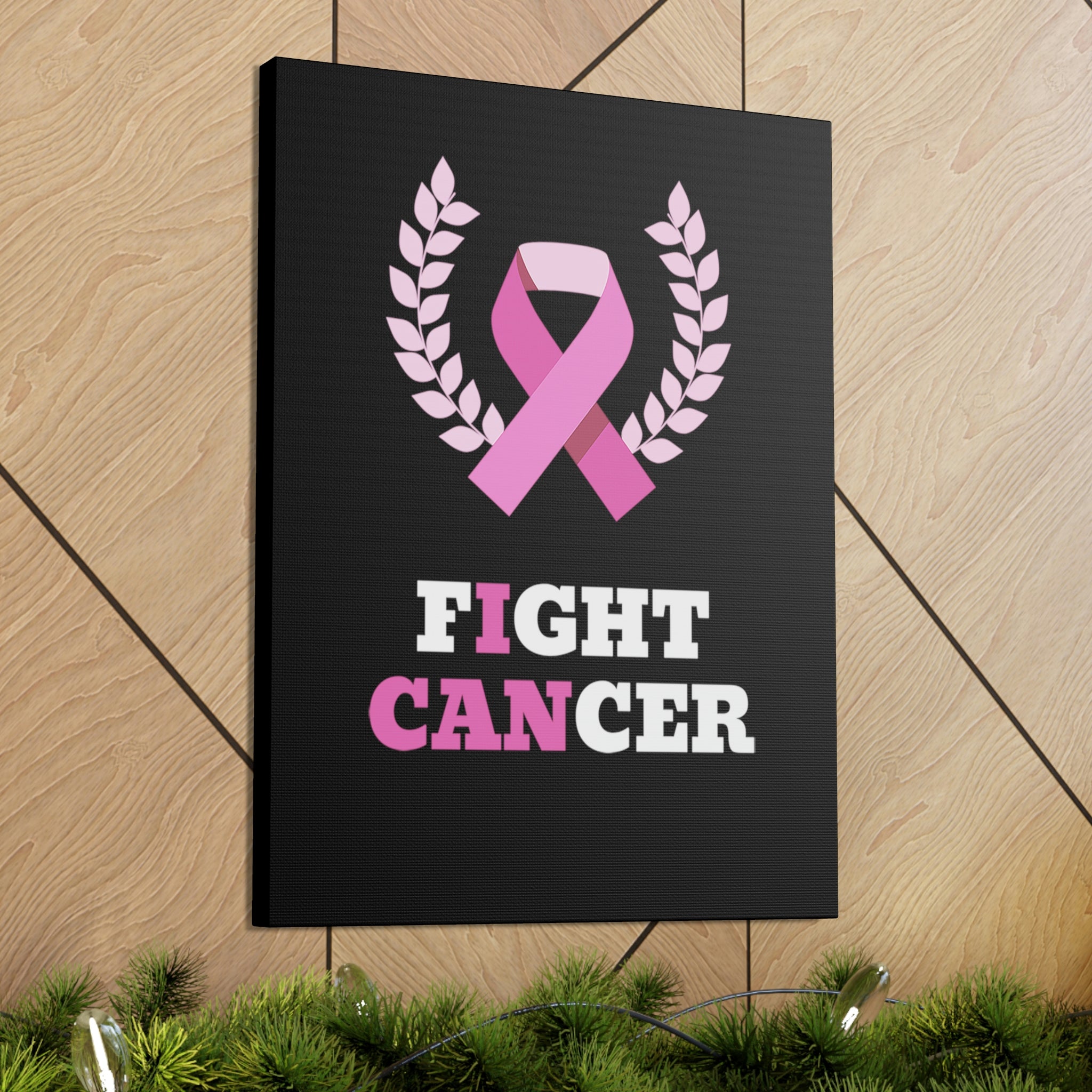 Fight Cancer I Can - Black Canvass Print