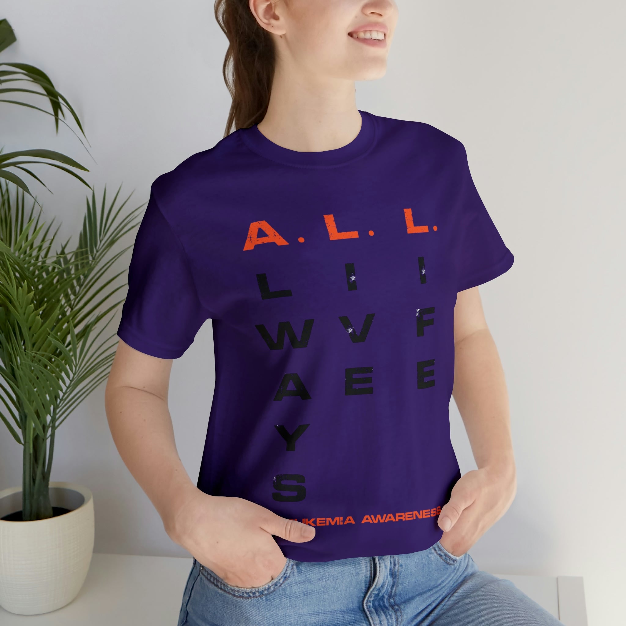 A.L.L. Always Live Life Leukemia Awareness- Unisex Jersey Short Sleeve Tee