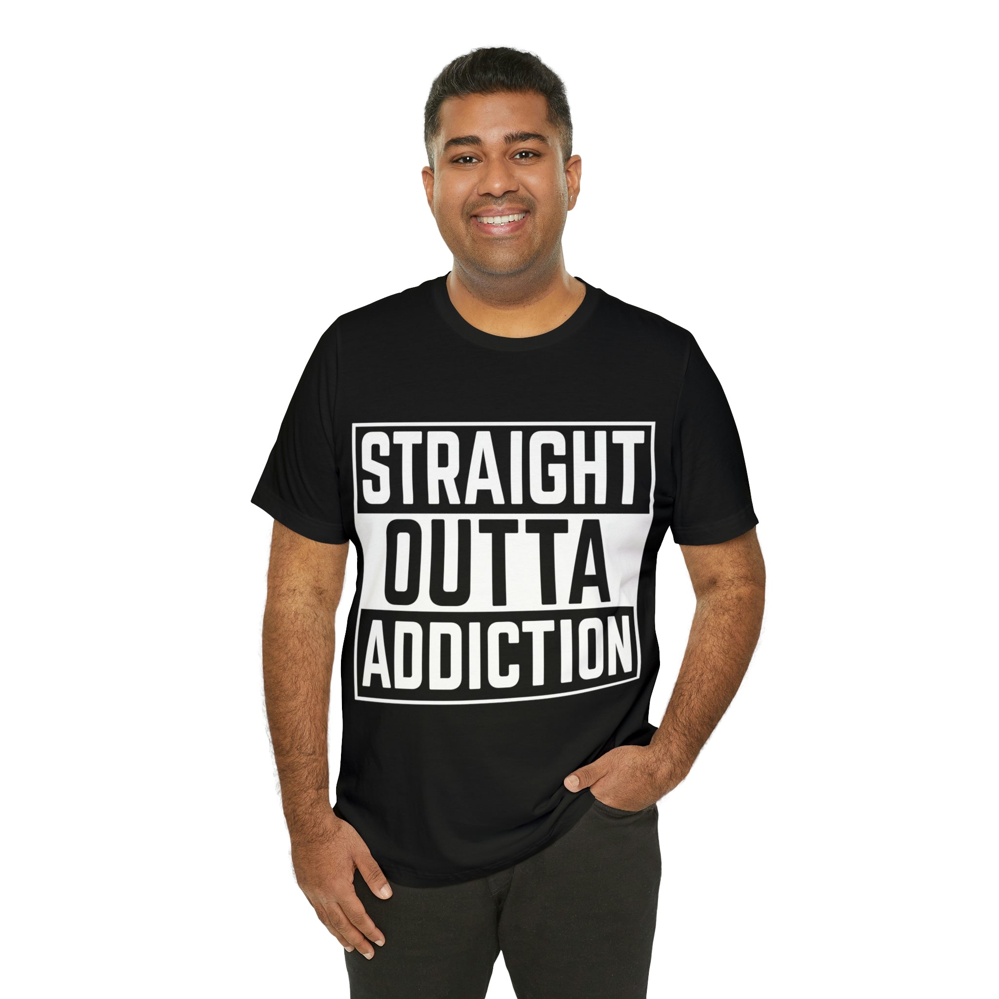 Straight Outta Addiction - Unisex Jersey Short Sleeve Tee
