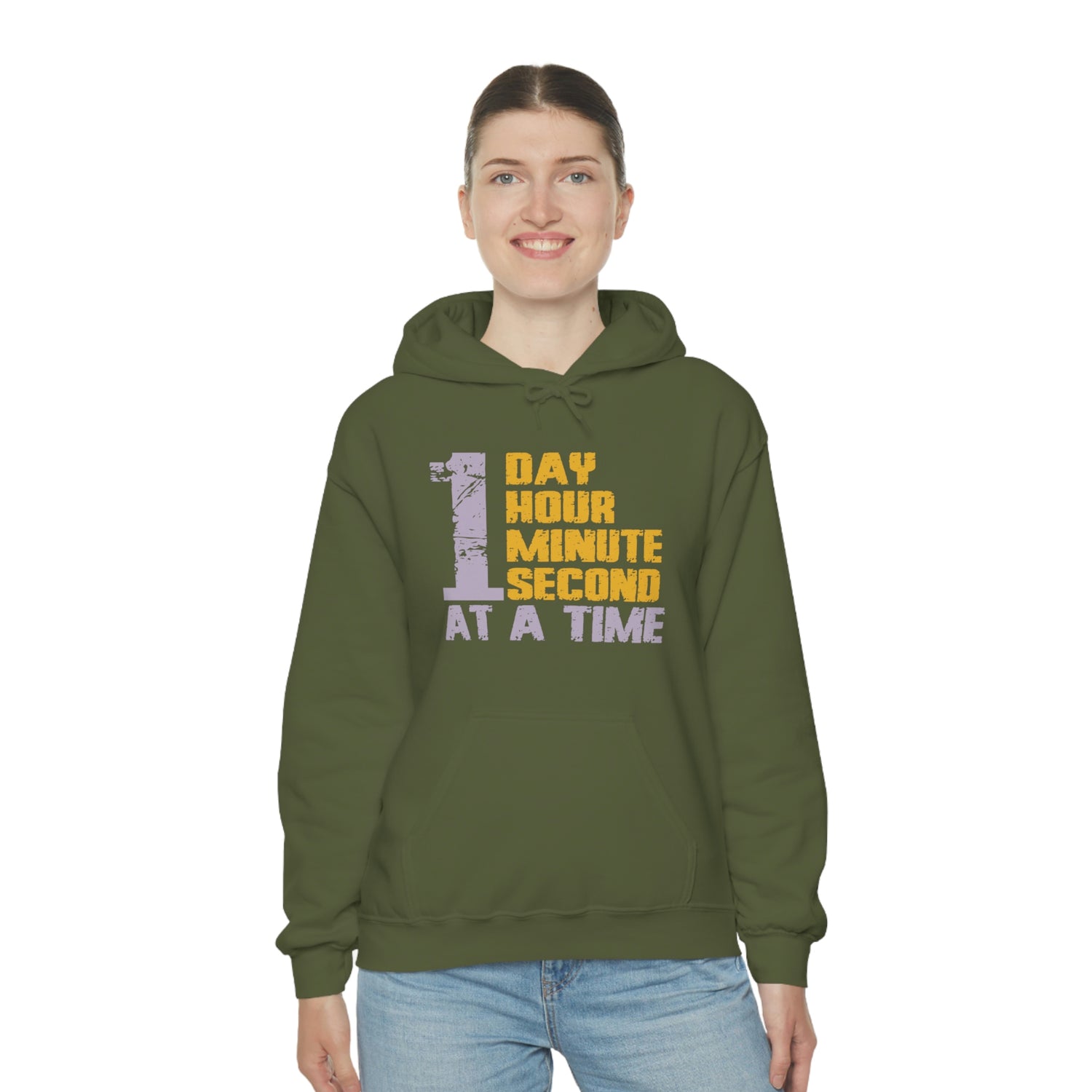 1 Day Hour Minute Second At A Time - Unisex Heavy Blend™ Hooded Sweatshirt