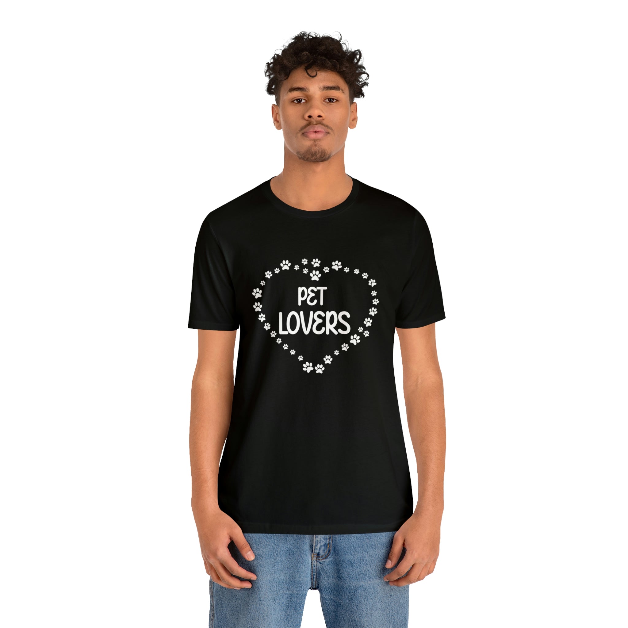 Pet Lovers With Paw Heart - Unisex Jersey Short Sleeve Tee