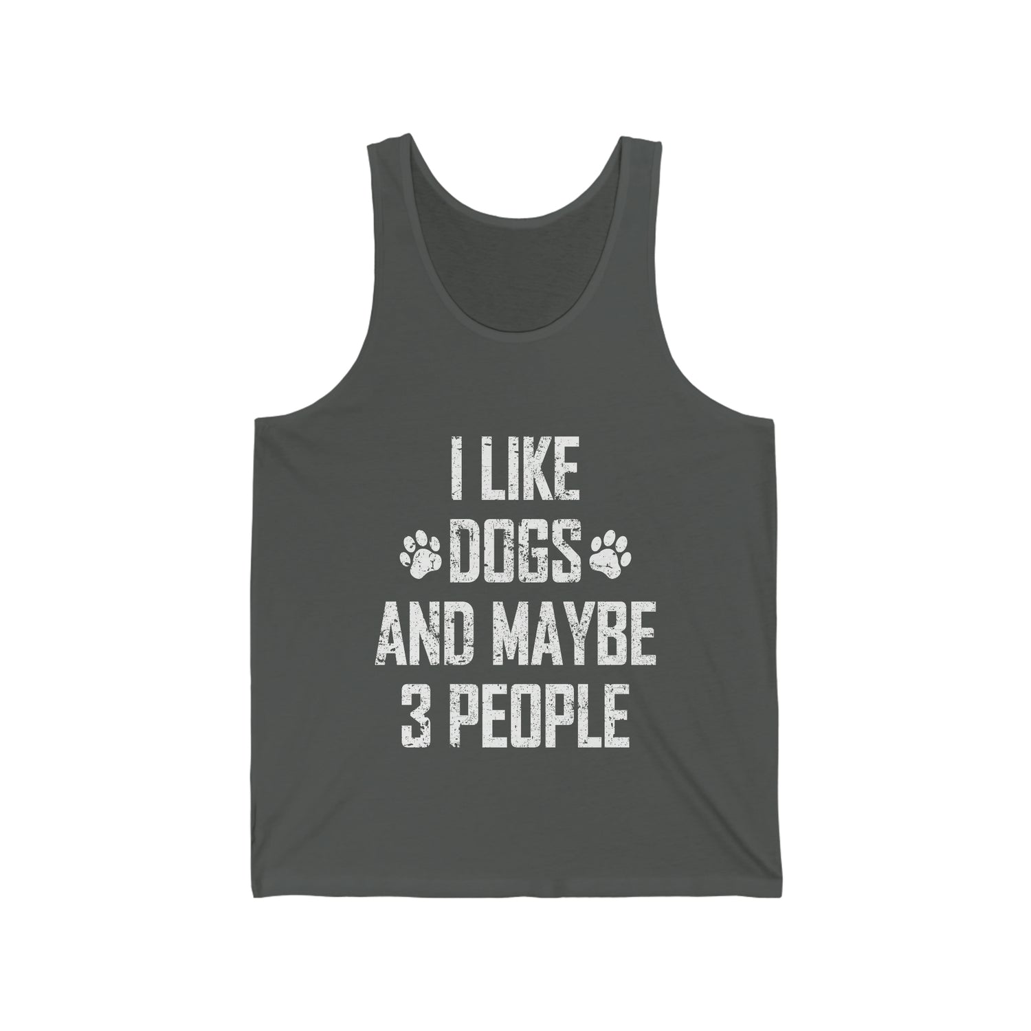 I Like Dogs & Maybe 3 People - Unisex Jersey Tank Top