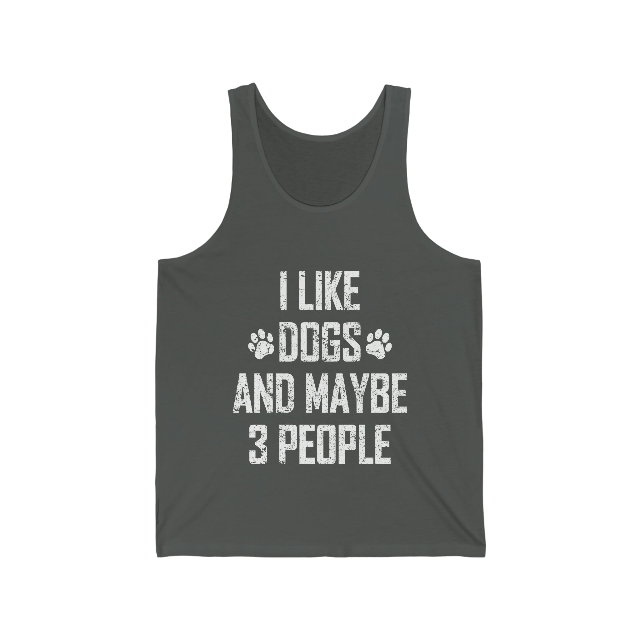 I Like Dogs & Maybe 3 People - Unisex Jersey Tank Top