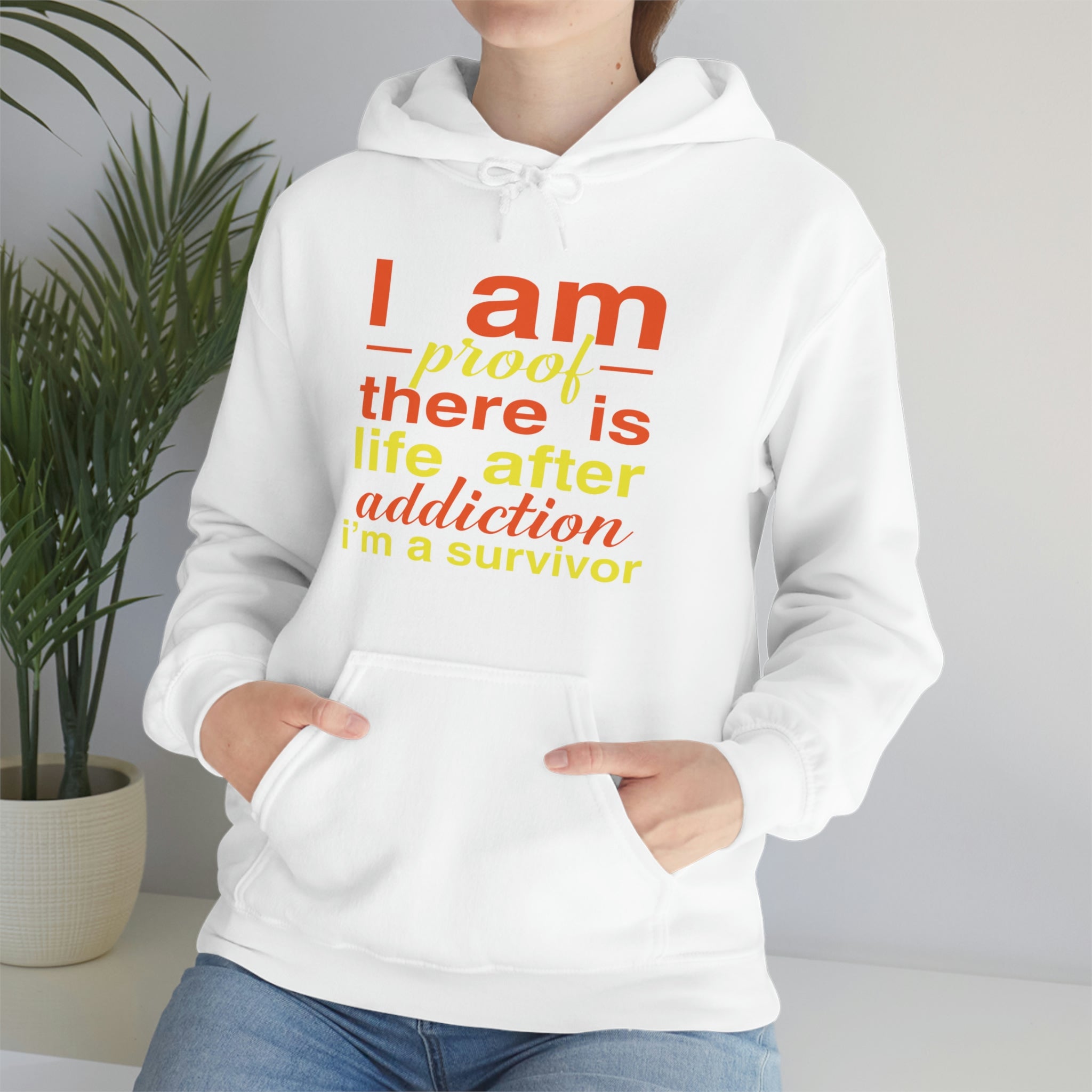I Am Proof There Is Life After Addiction - Unisex Heavy Blend™ Hooded Sweatshirt