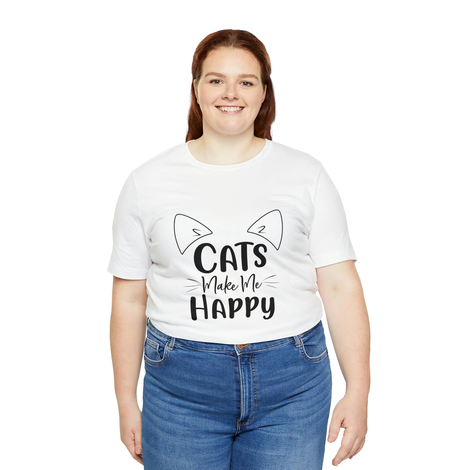 Cats Make Me Happy - Unisex Jersey Short Sleeve Tee