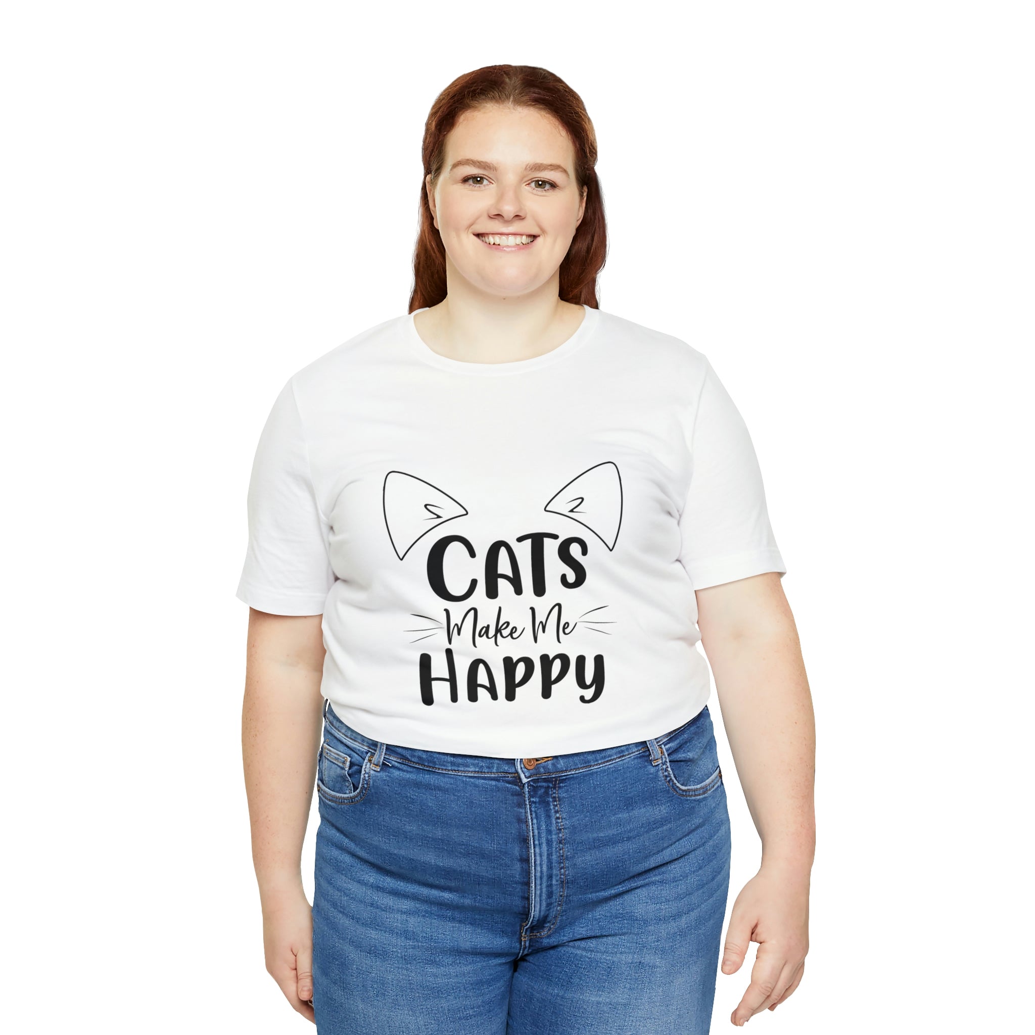 Cats Make Me Happy - Unisex Jersey Short Sleeve Tee