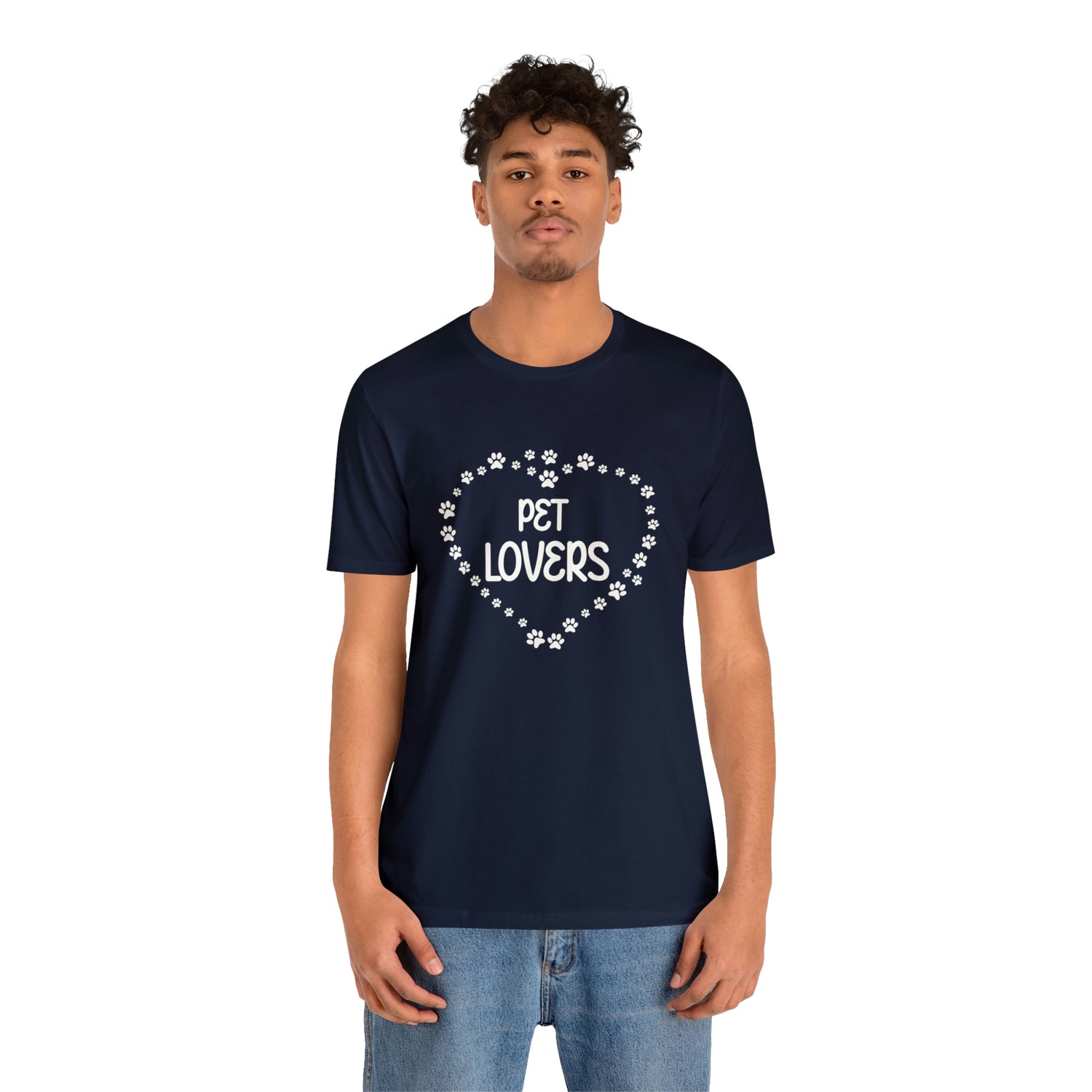 Pet Lovers With Paw Heart - Unisex Jersey Short Sleeve Tee