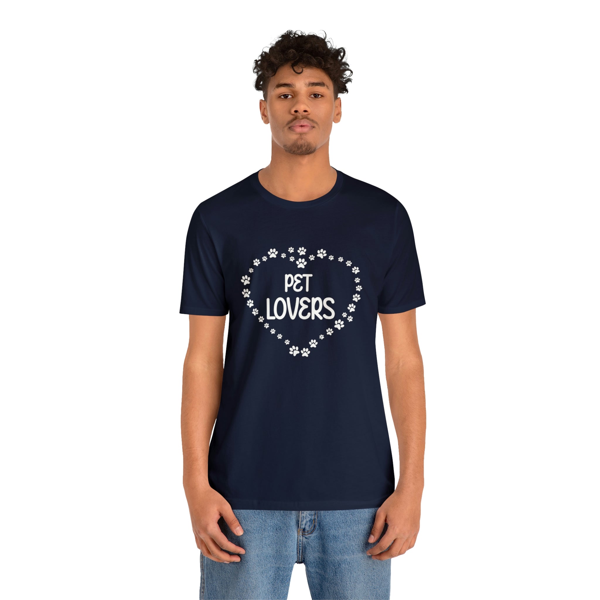 Pet Lovers With Paw Heart - Unisex Jersey Short Sleeve Tee