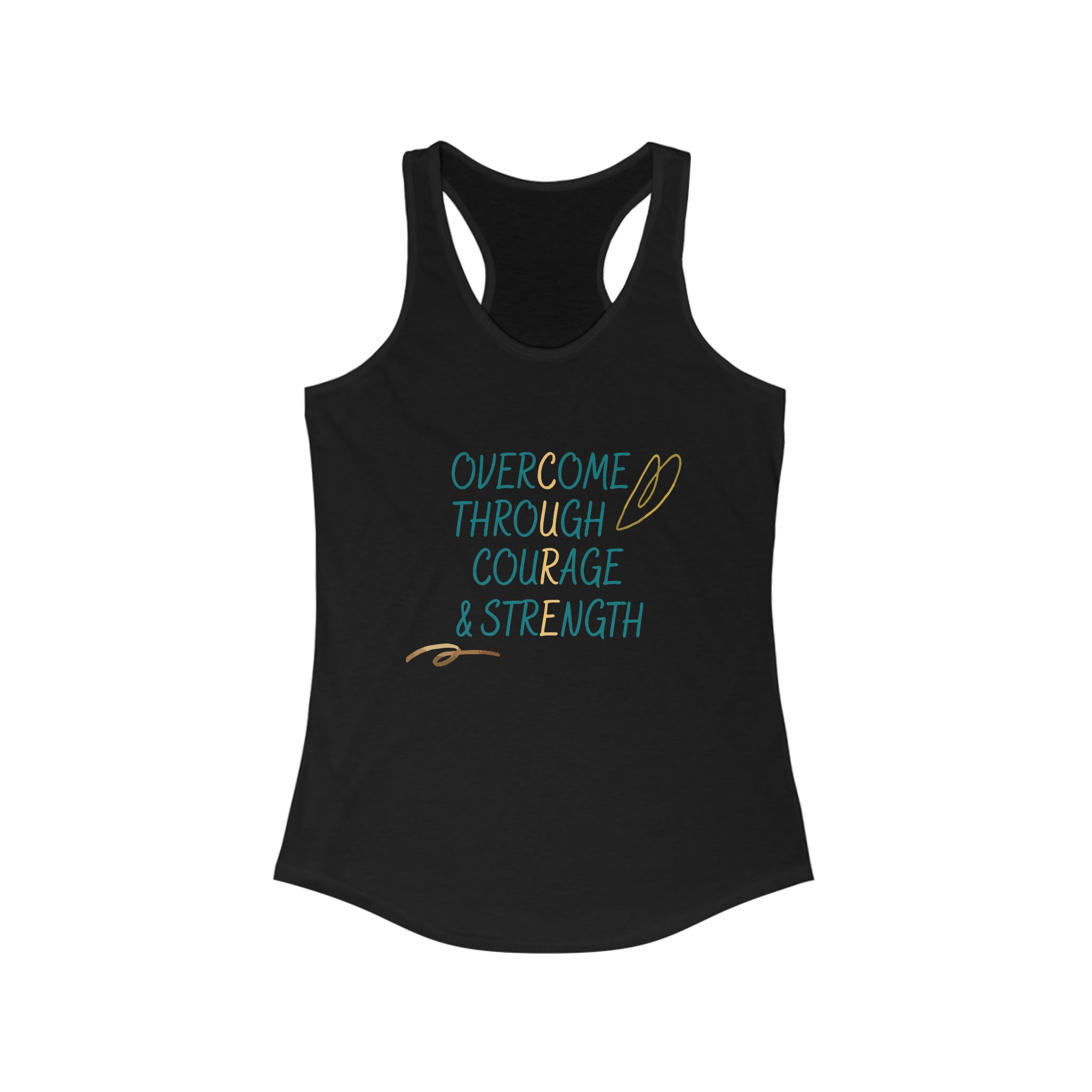 Overcome Through Courage and Strength - Racerback Tank Top