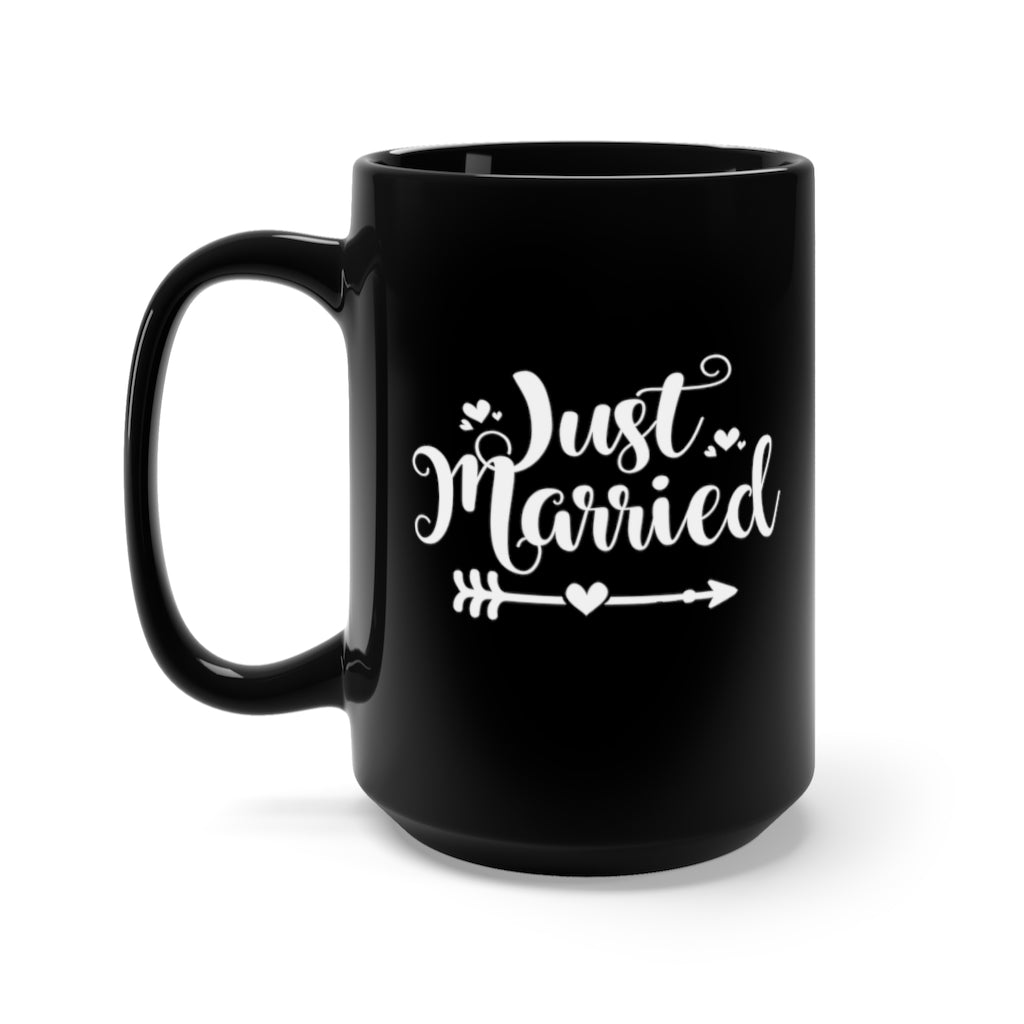 Just Married - Large 15oz Black Mug