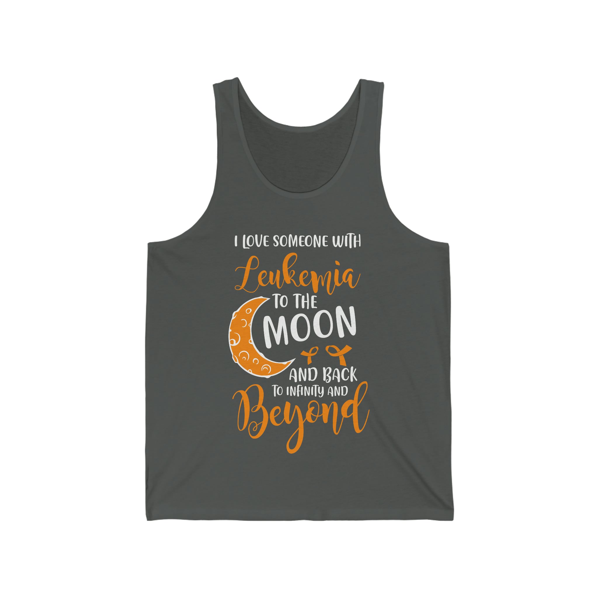 I Love Someone With Leukemia To The Moon And Back - Unisex Jersey Tank Top