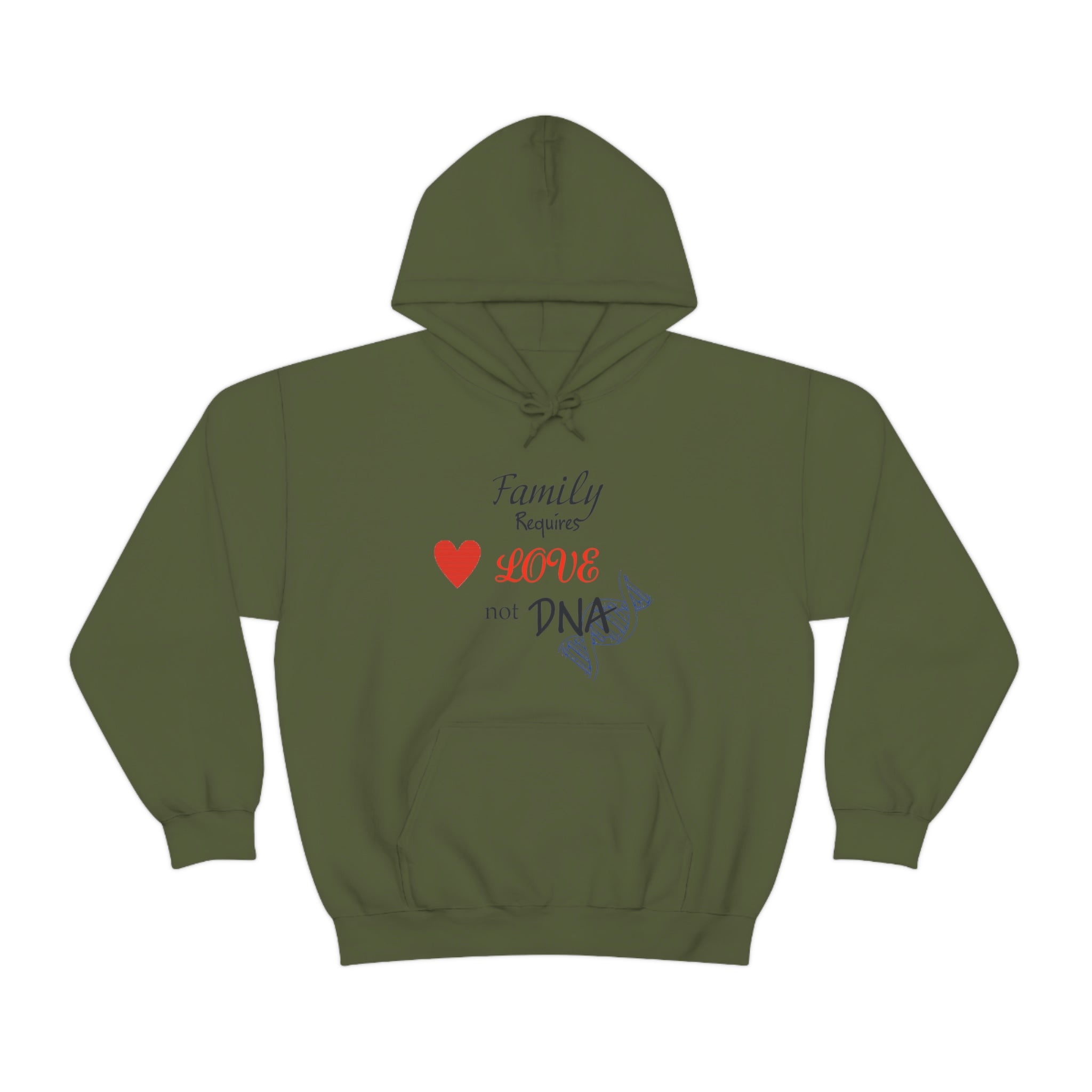 Family Requires Love Not DNA - Unisex Heavy Blend™ Hooded Sweatshirt