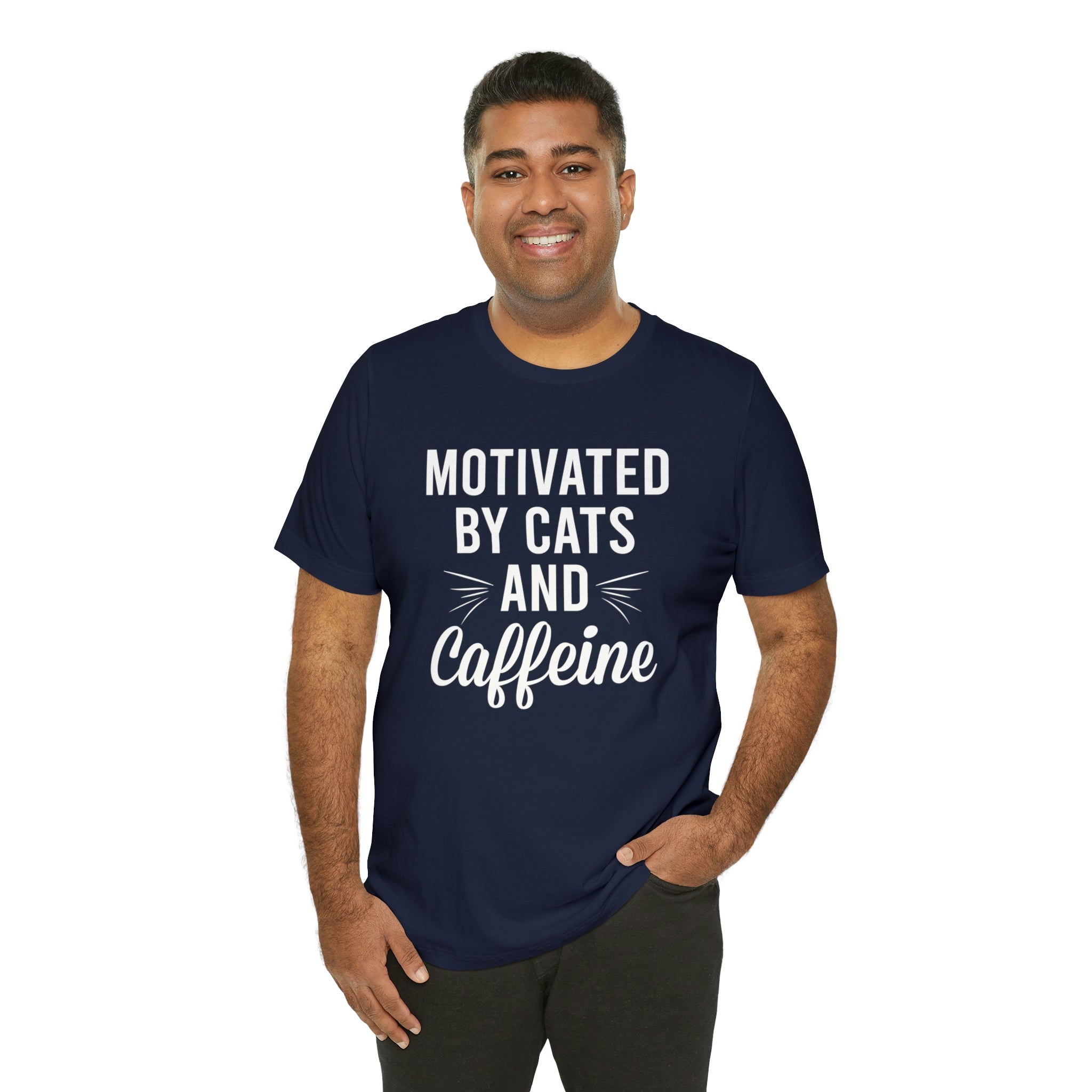 Motivated By Cats & Caffeine - Unisex Jersey Short Sleeve Tee
