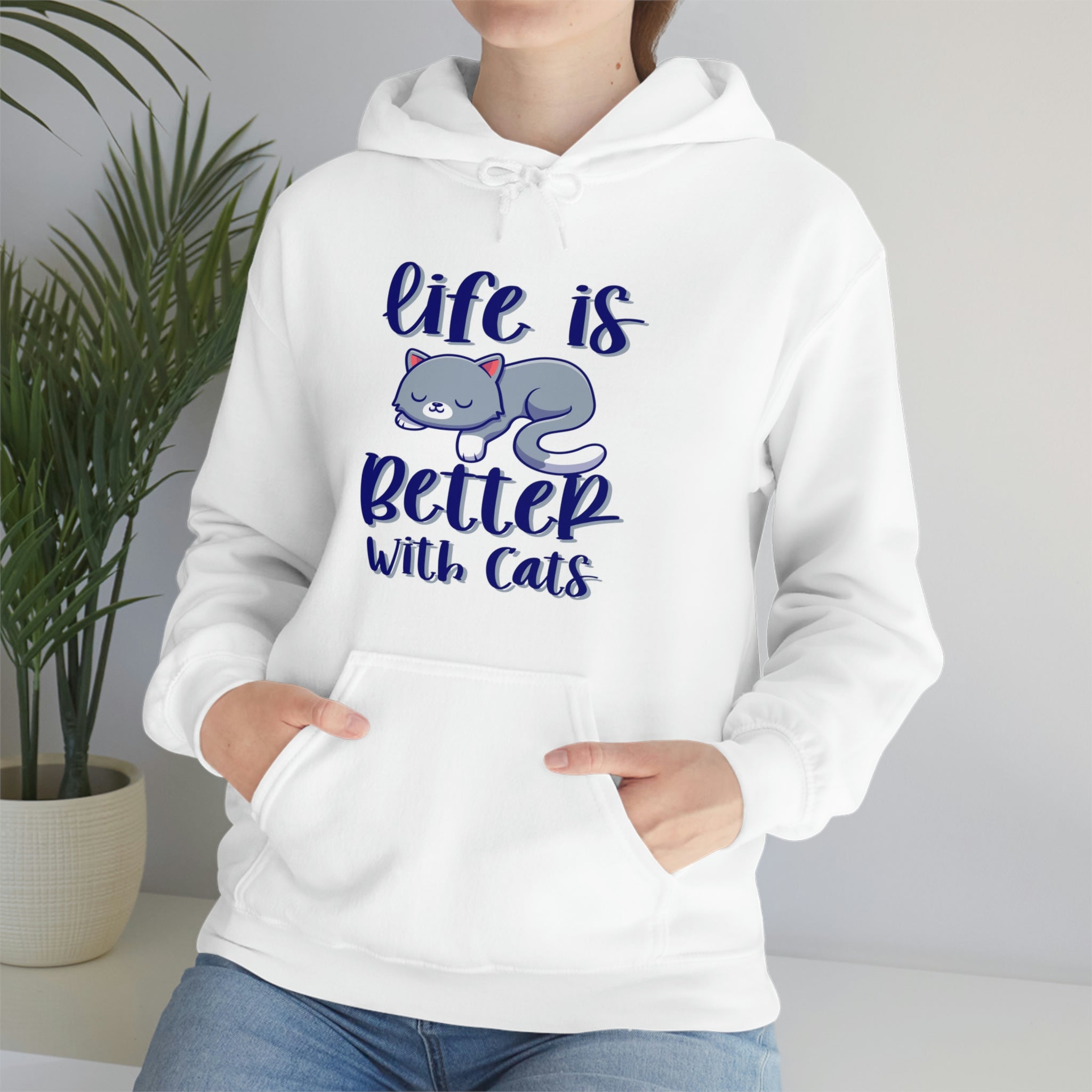 Life Is Better With Cats - Unisex Heavy Blend™ Hooded Sweatshirt