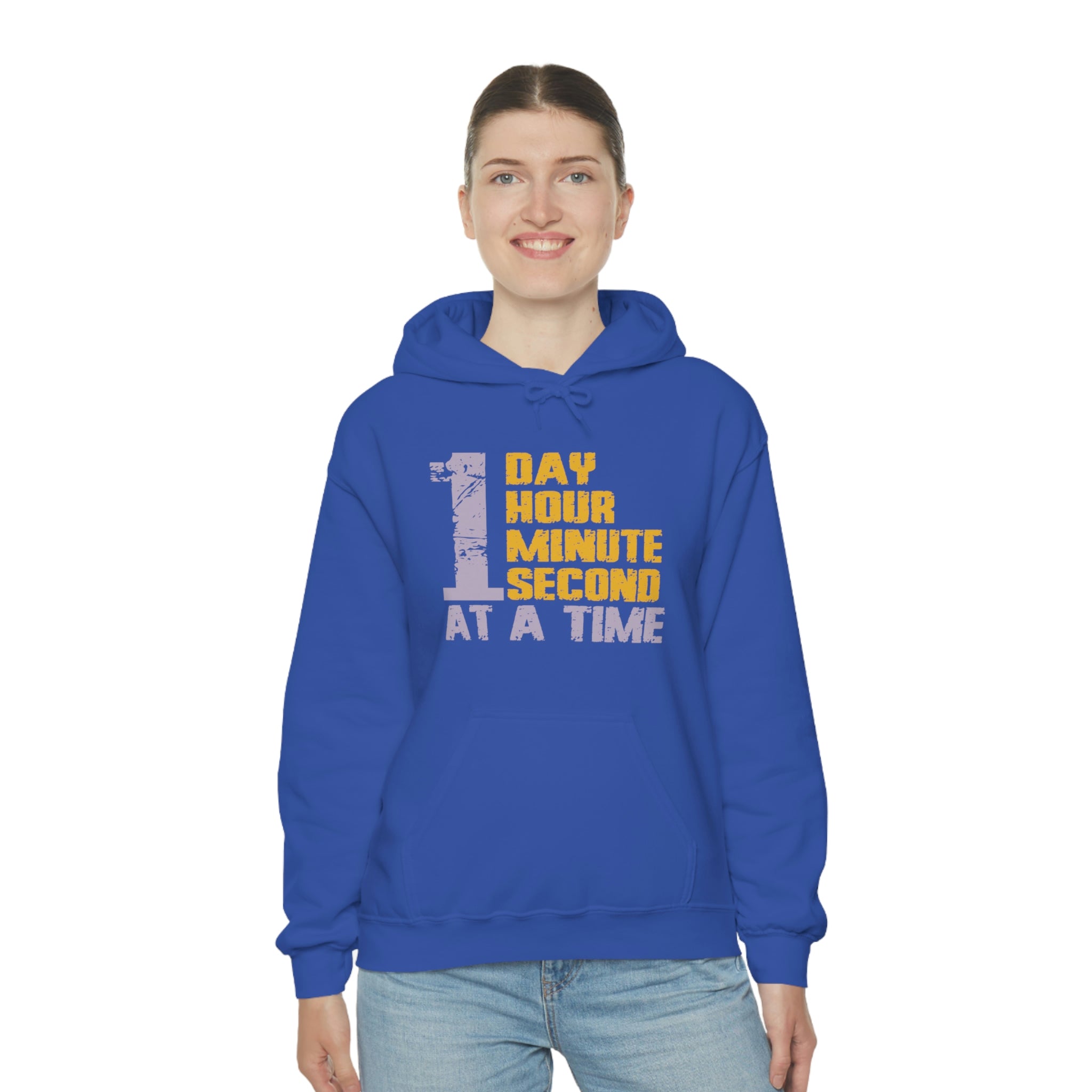 1 Day Hour Minute Second At A Time - Unisex Heavy Blend™ Hooded Sweatshirt
