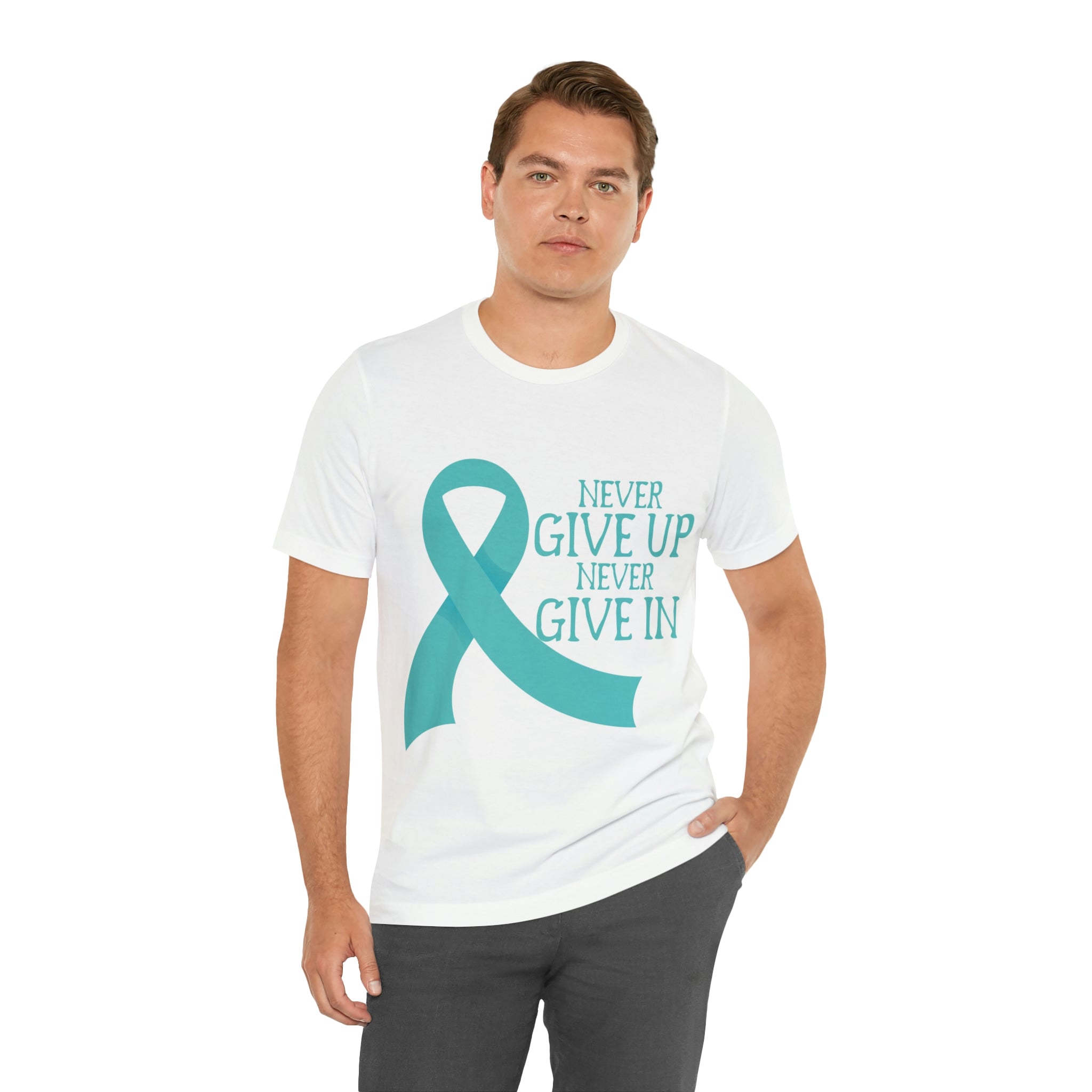 Never Give Up Never Give In - Unisex Jersey Short Sleeve Tee