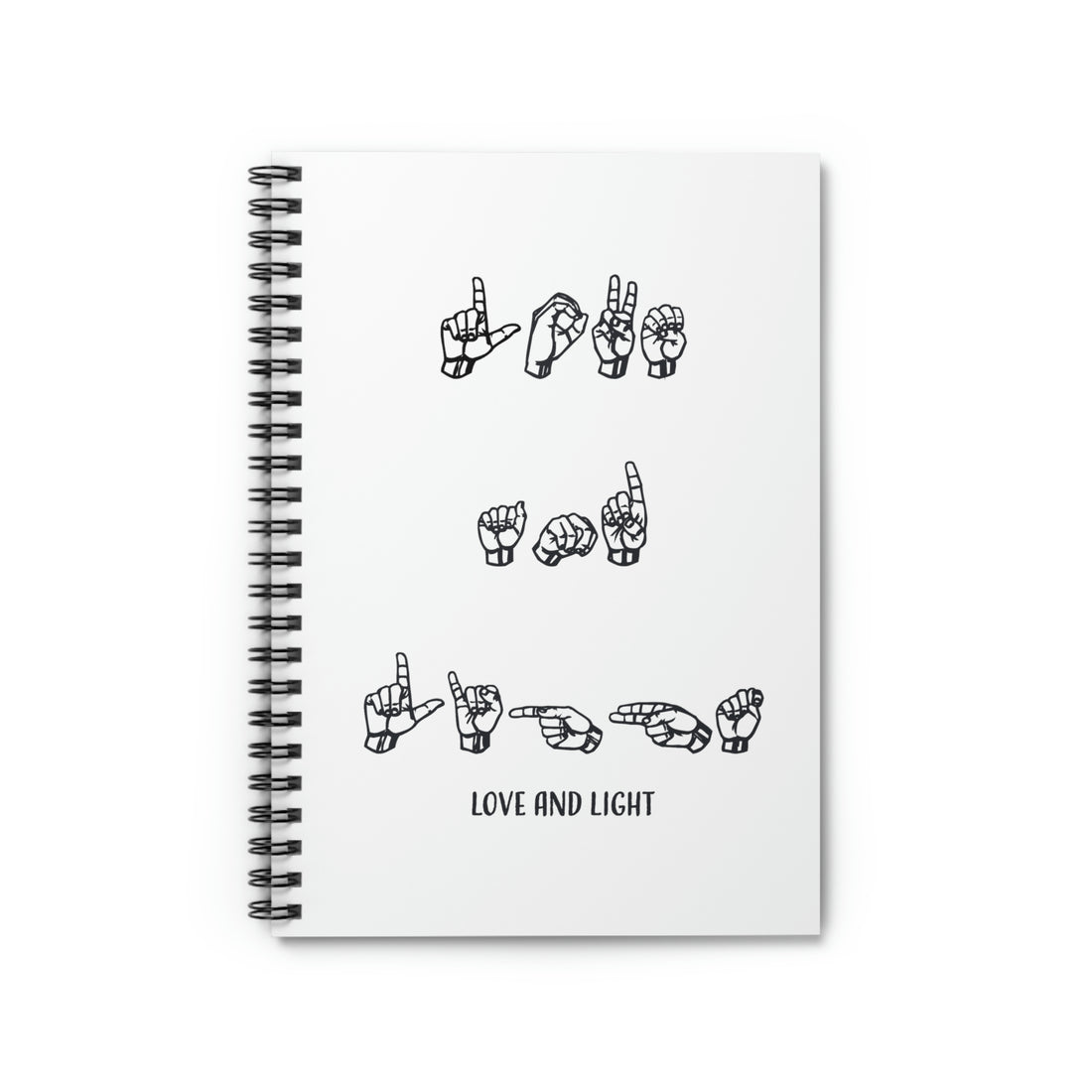 ASL - Love &amp; Light - Spiral Notebook - Ruled Line
