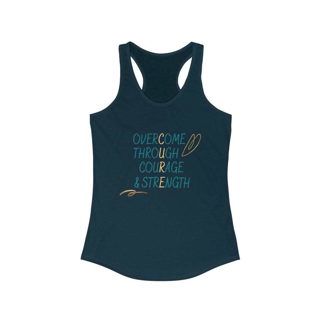 Overcome Through Courage and Strength - Racerback Tank Top