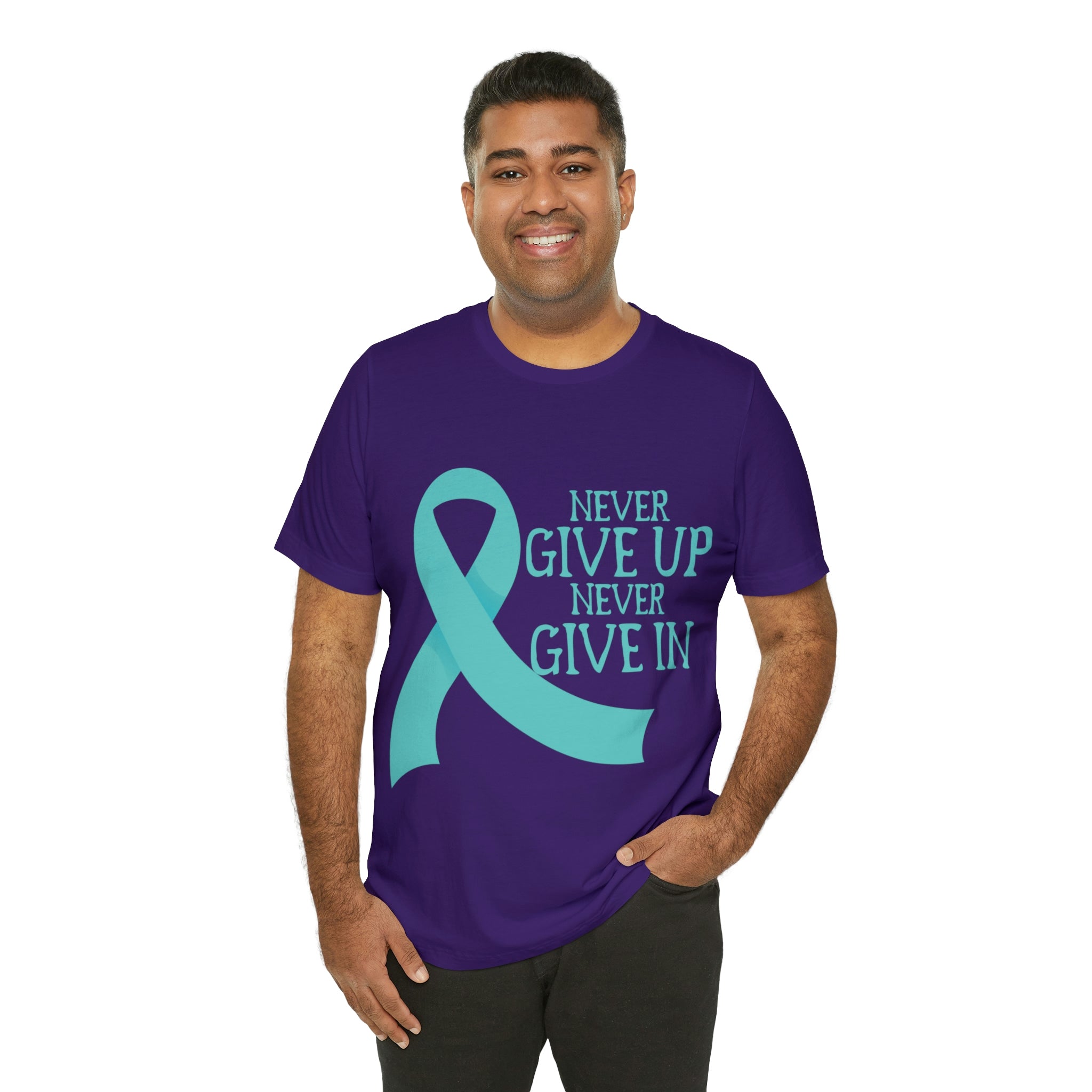 Never Give Up Never Give In - Unisex Jersey Short Sleeve Tee