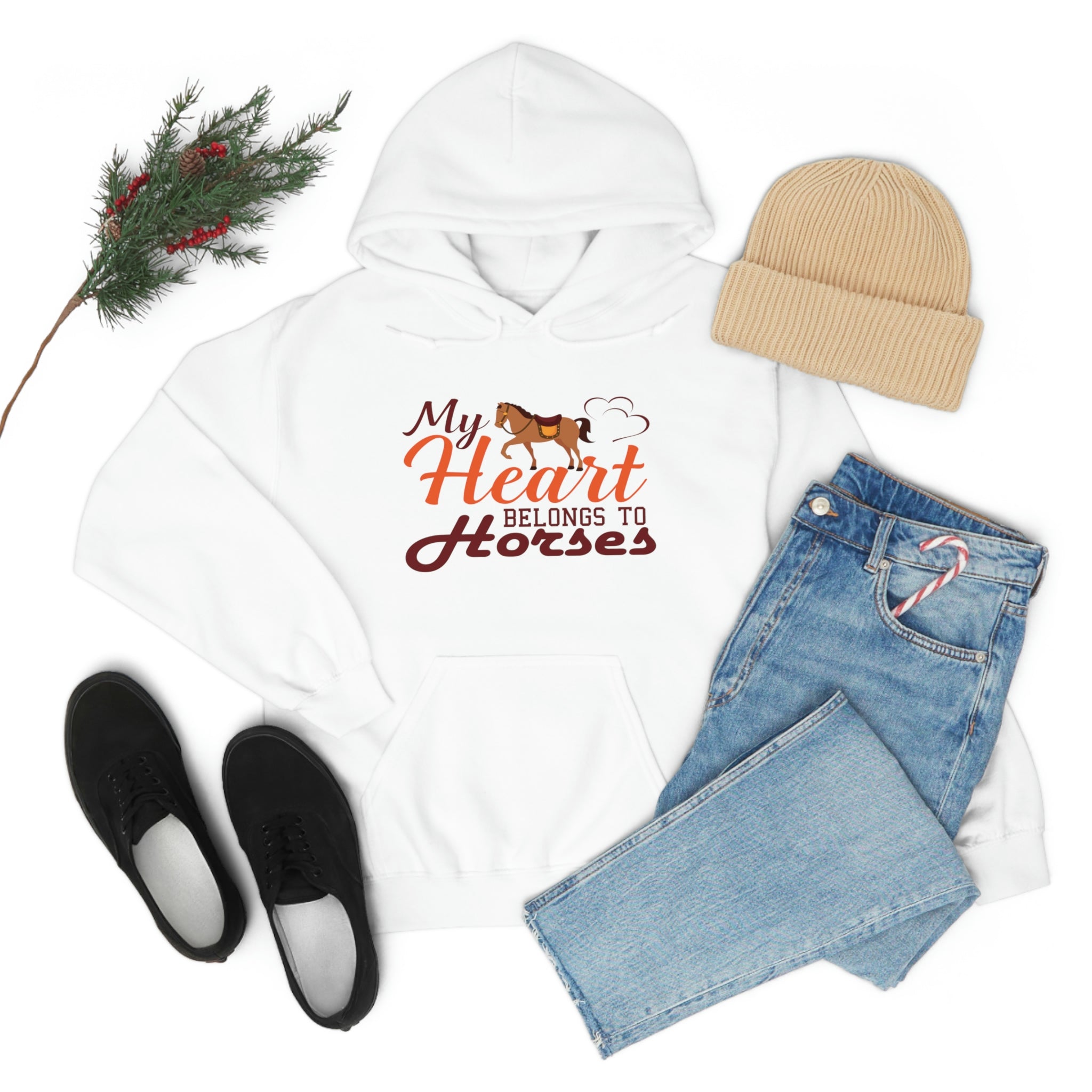 My Heart Belongs To Horses - Unisex Heavy Blend™ Hooded Sweatshirt