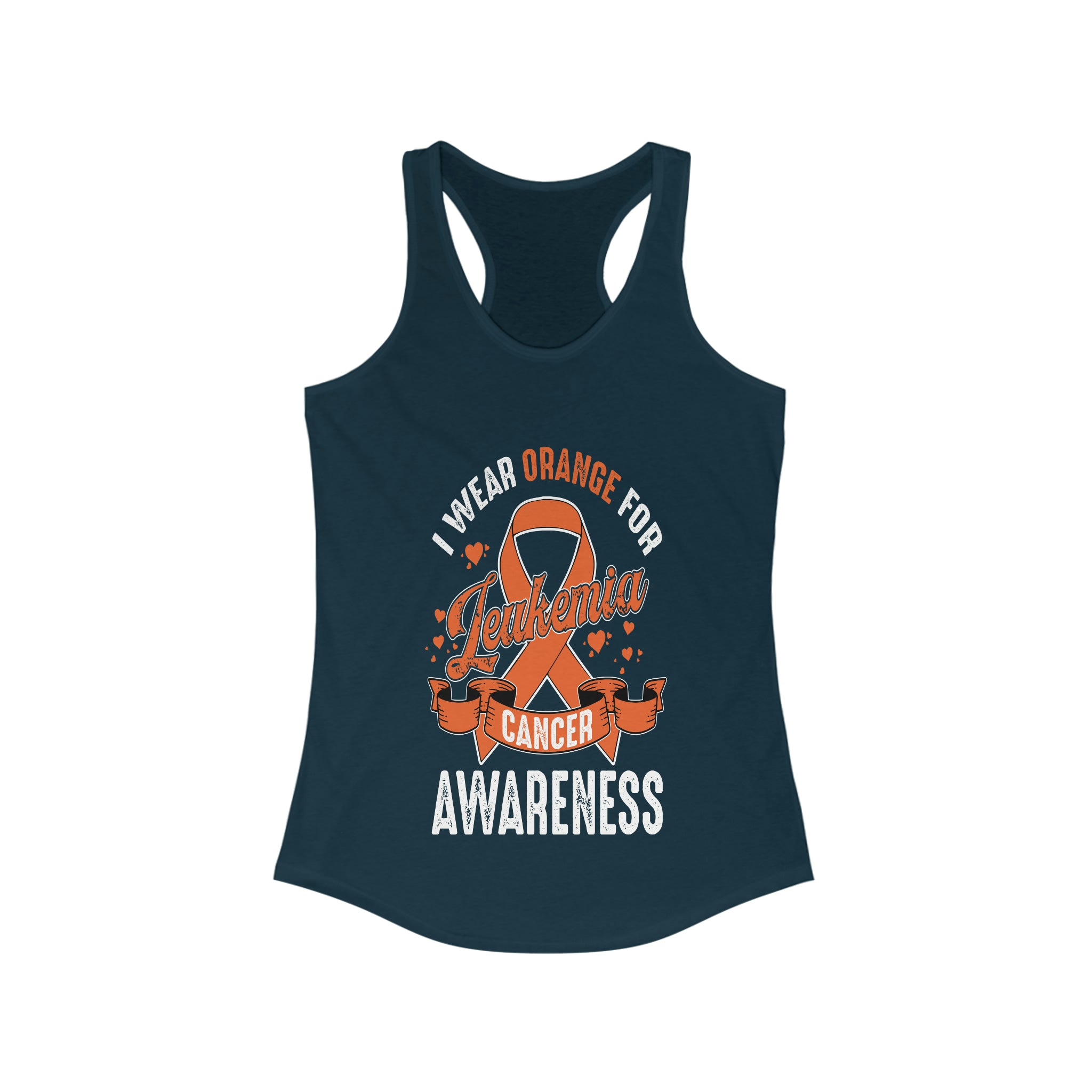 I Wear Orange For Leukemia Cancer Awareness - Racerback Tank Top