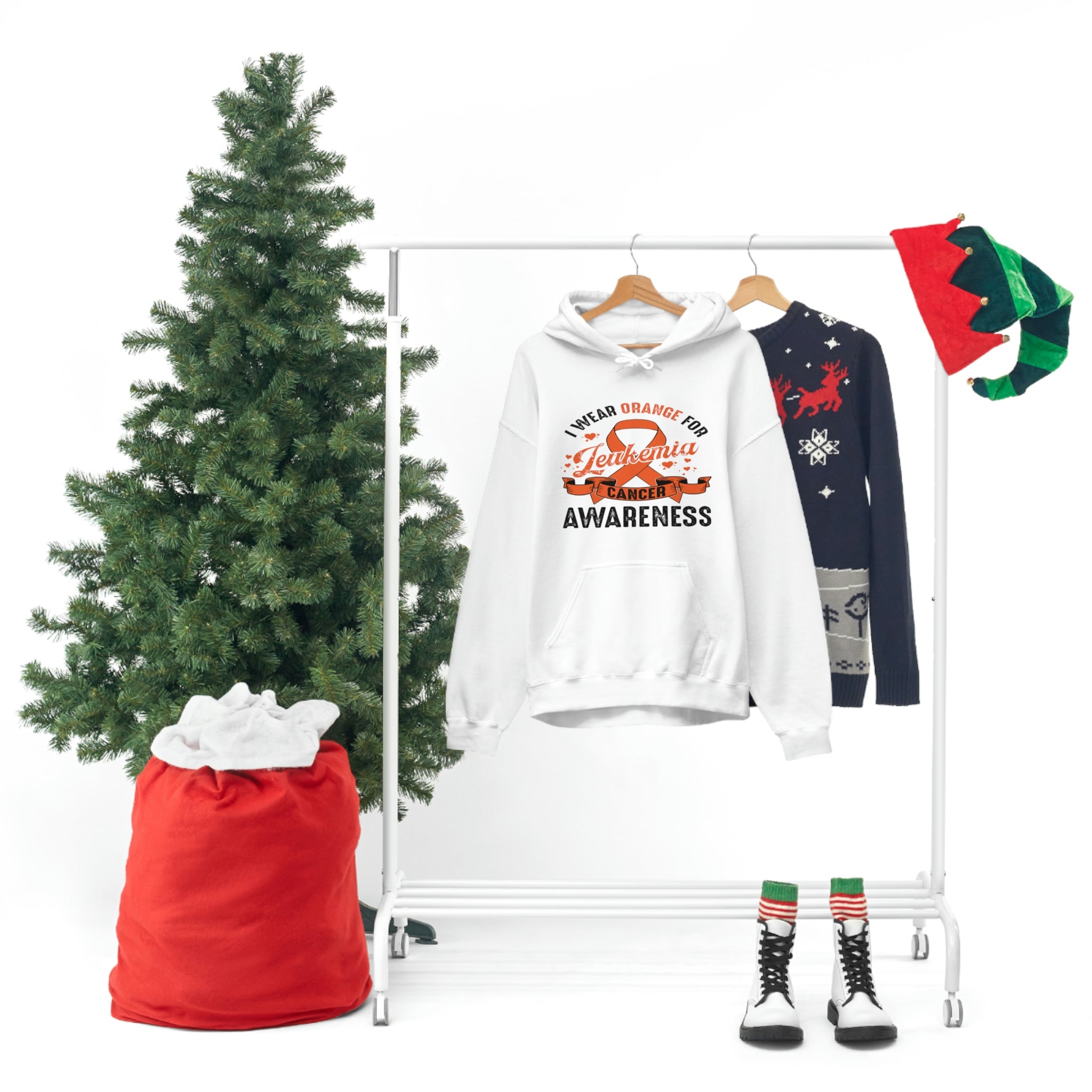 I Wear Orange For Leukemia Cancer Awareness - Unisex Heavy Blend™ Hooded Sweatshirt